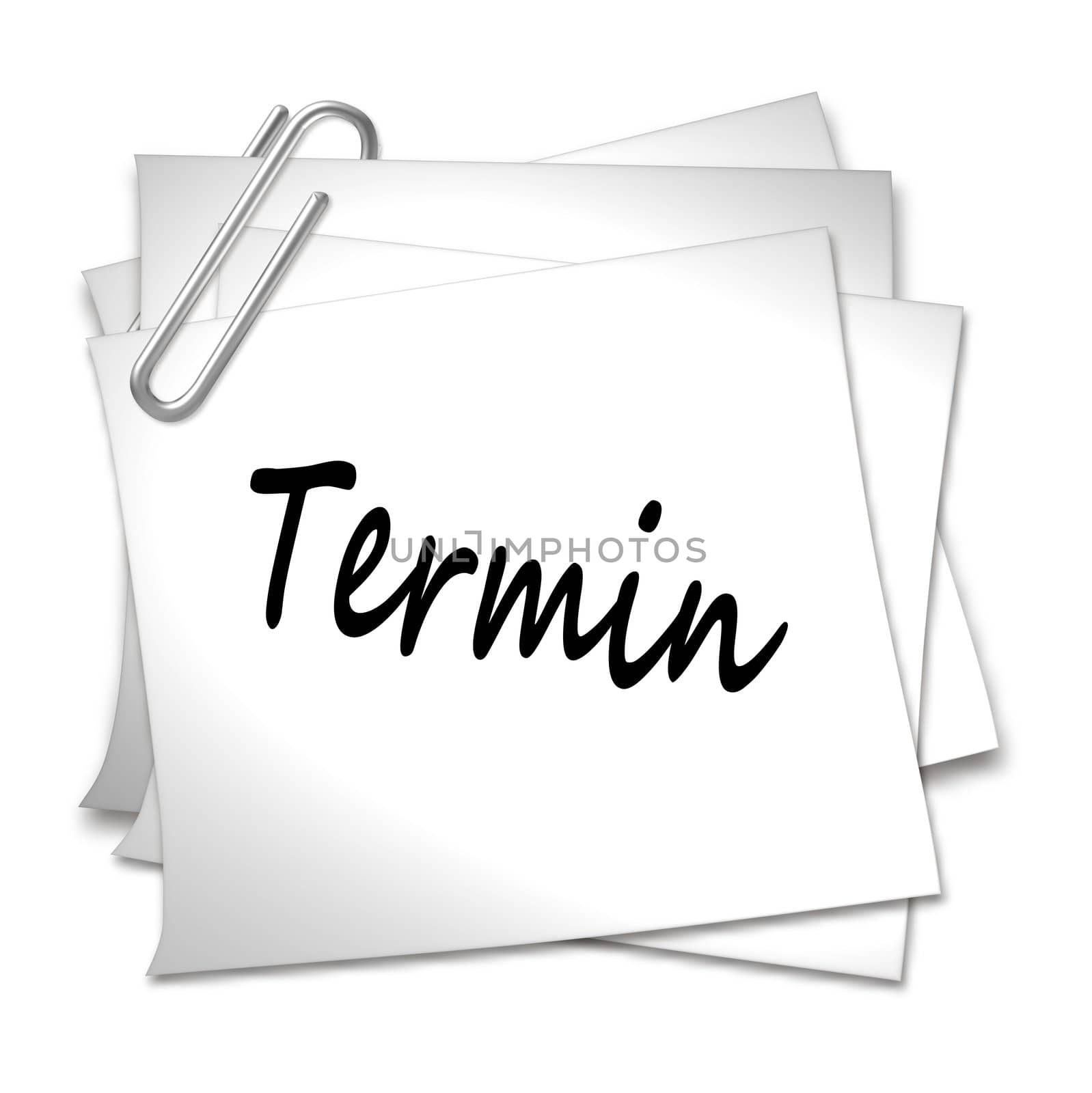 German Memo with Paper Clip - Termin by peromarketing
