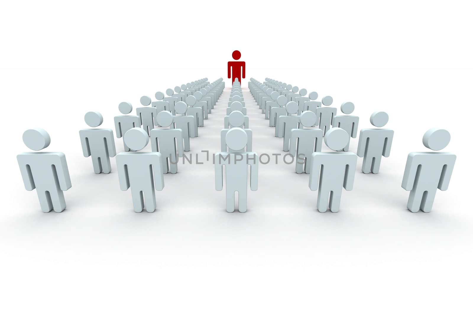 Conceptual image of teamwork. 3D image.