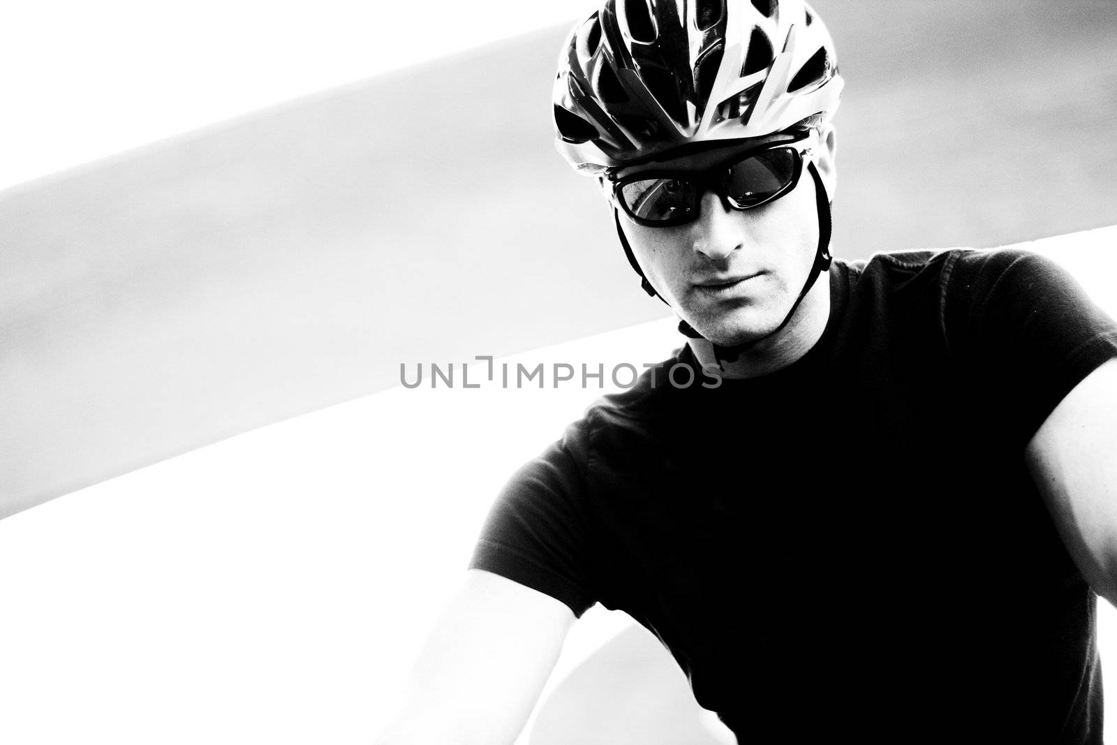 Serious Cyclist In Monotone by nfx702