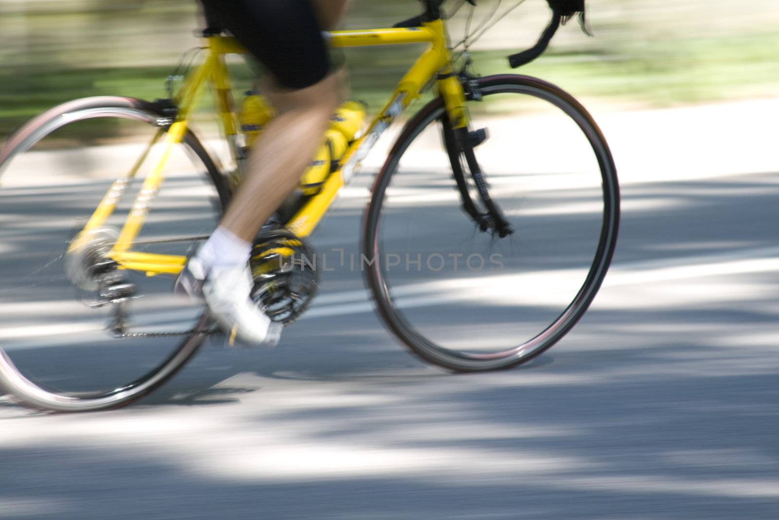 Man on a Bicycle running on the road