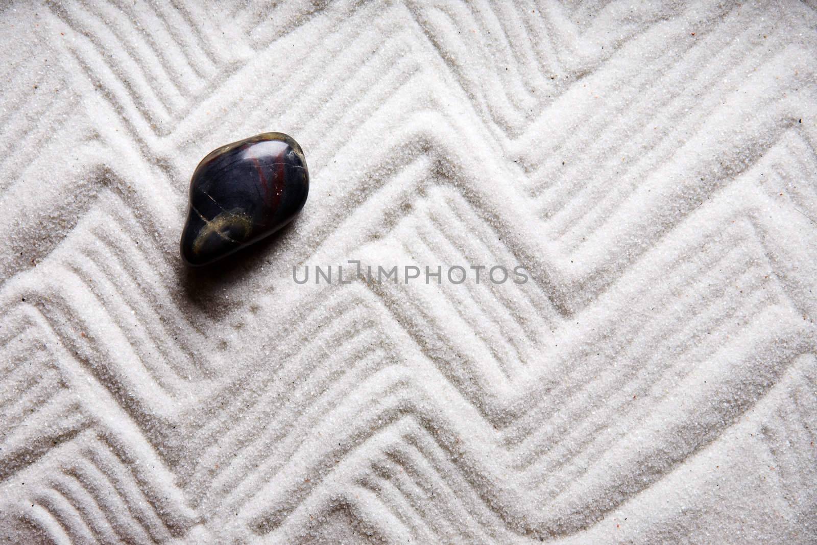 A stone in a Oriental style rock garden