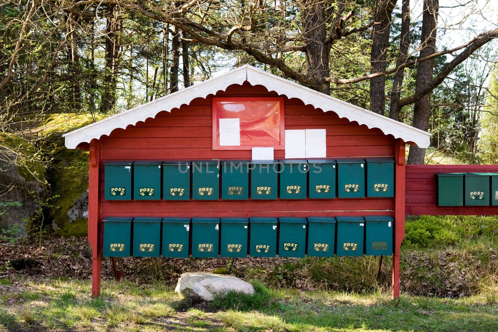 A row of mail boxes in norway