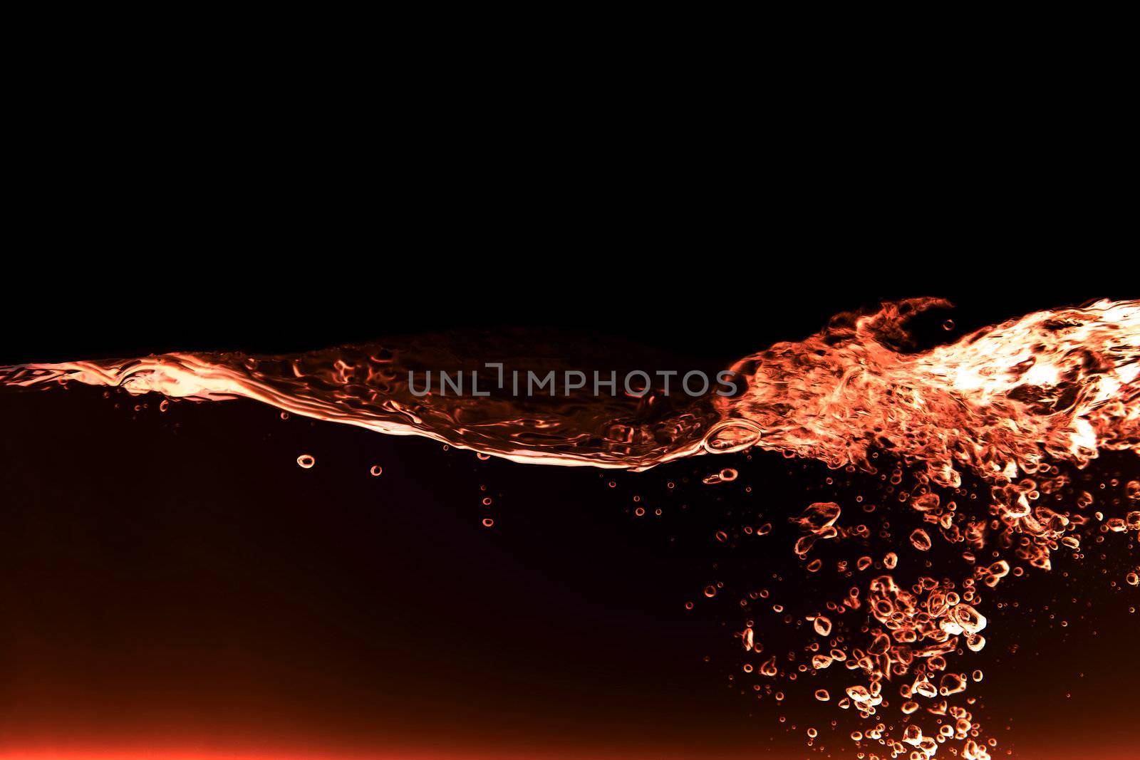 A red fire water background abstract