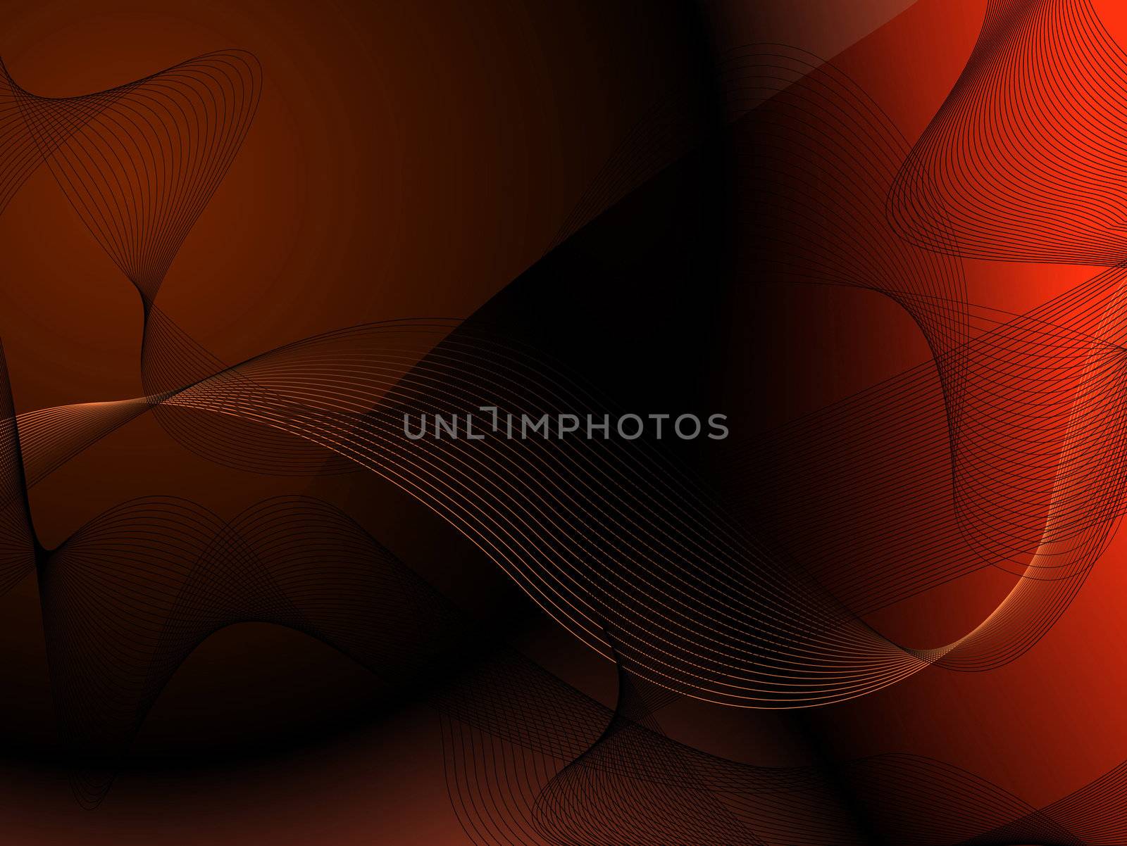 An abstract wave background in red hot red and black