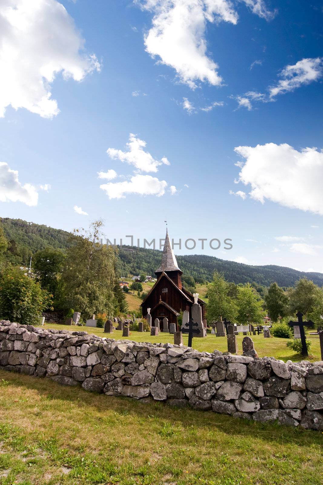 Hol Stave Church by leaf