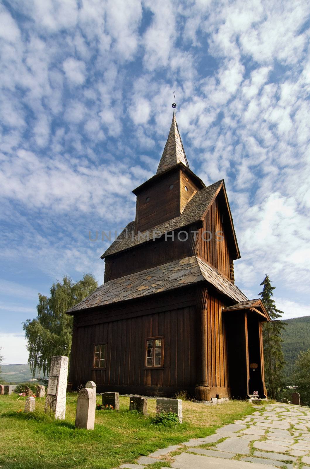 A stavechurch - stavkirke - in Norway located at Torpo built in the 13th century.