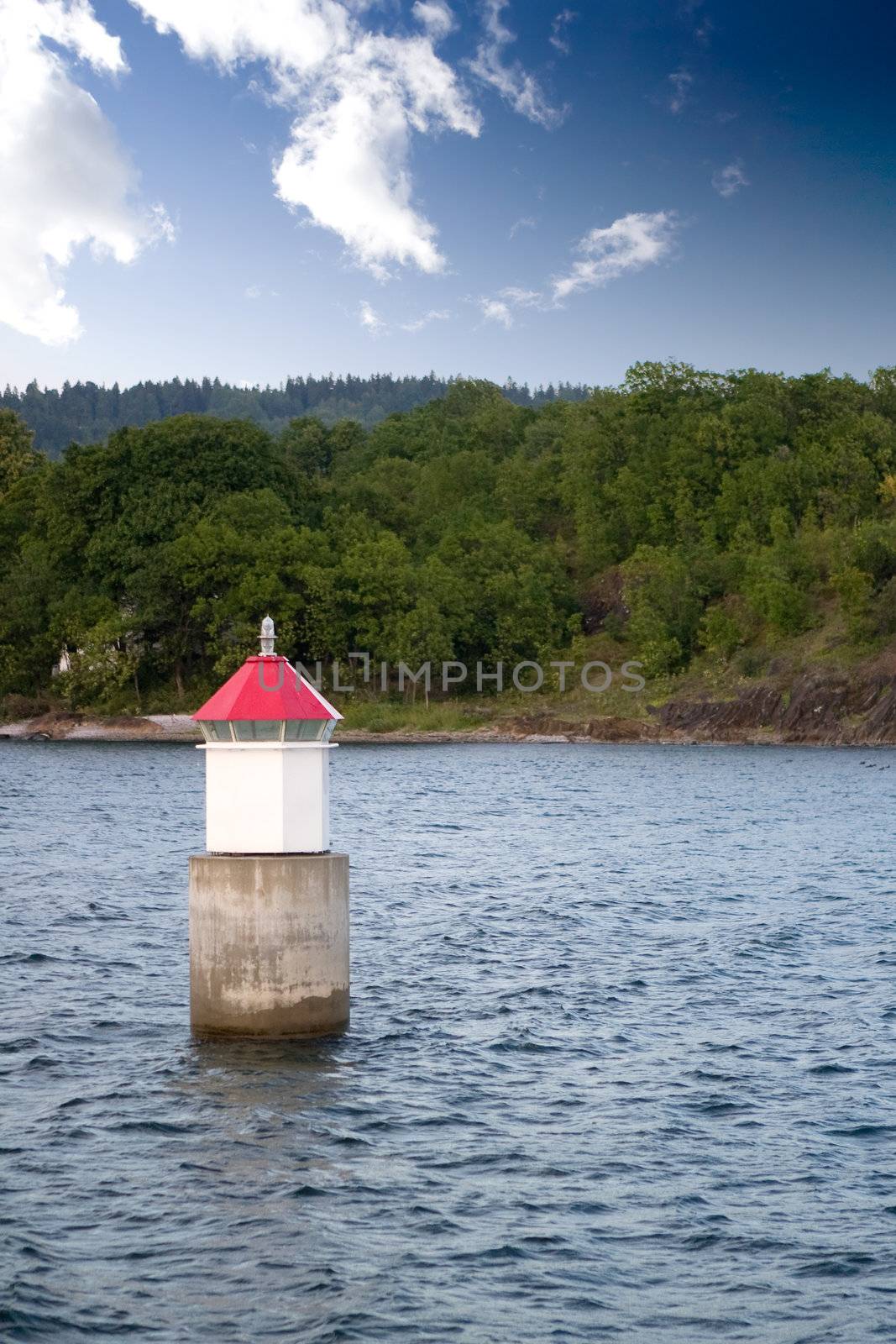 A buoy on the ocean in Norway;