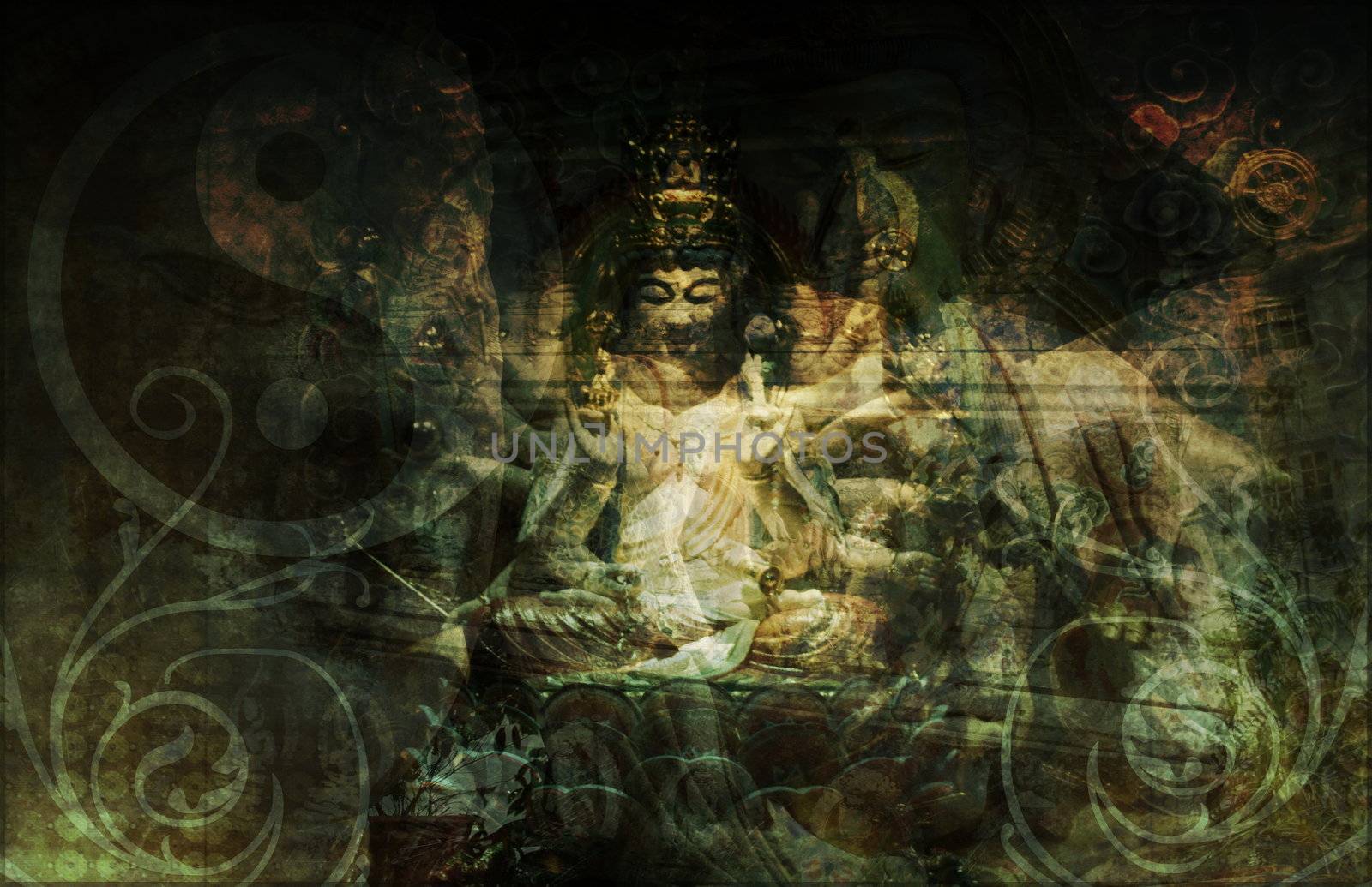 Buddha Chinese Abstract Background as a Wallpaper