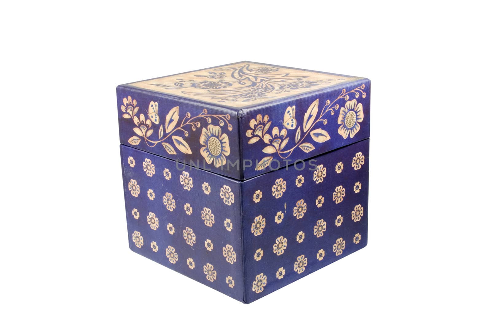 vintage cloth gift box isolated with clipping path at this size