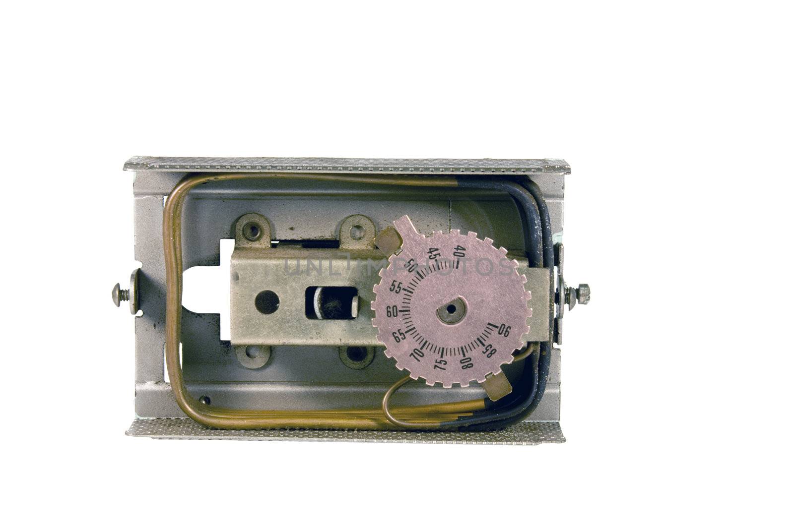 pneumatic operated thermostat isolated over white with clipping path at this size