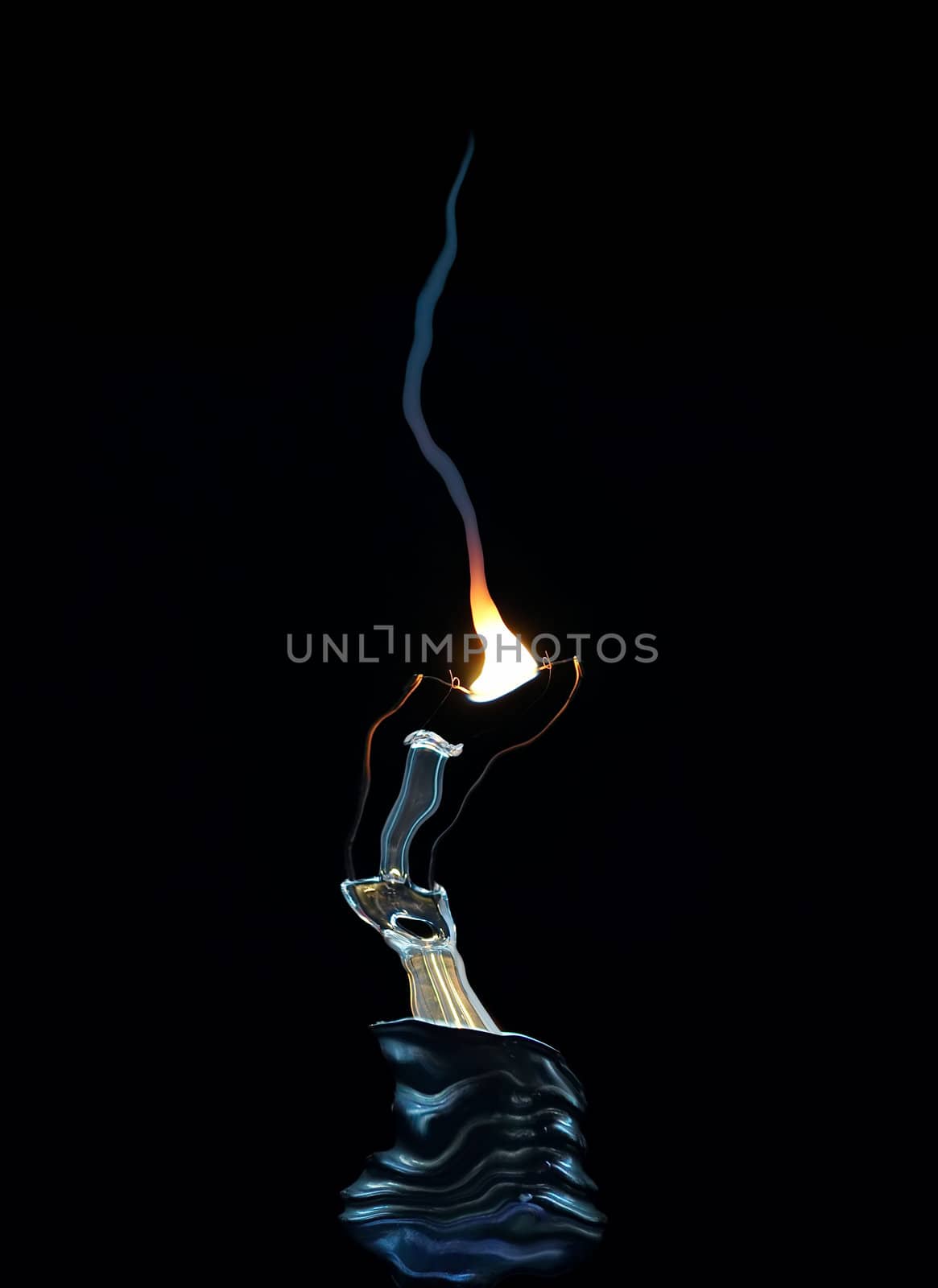 Abstract picture of the burning bulb with flame