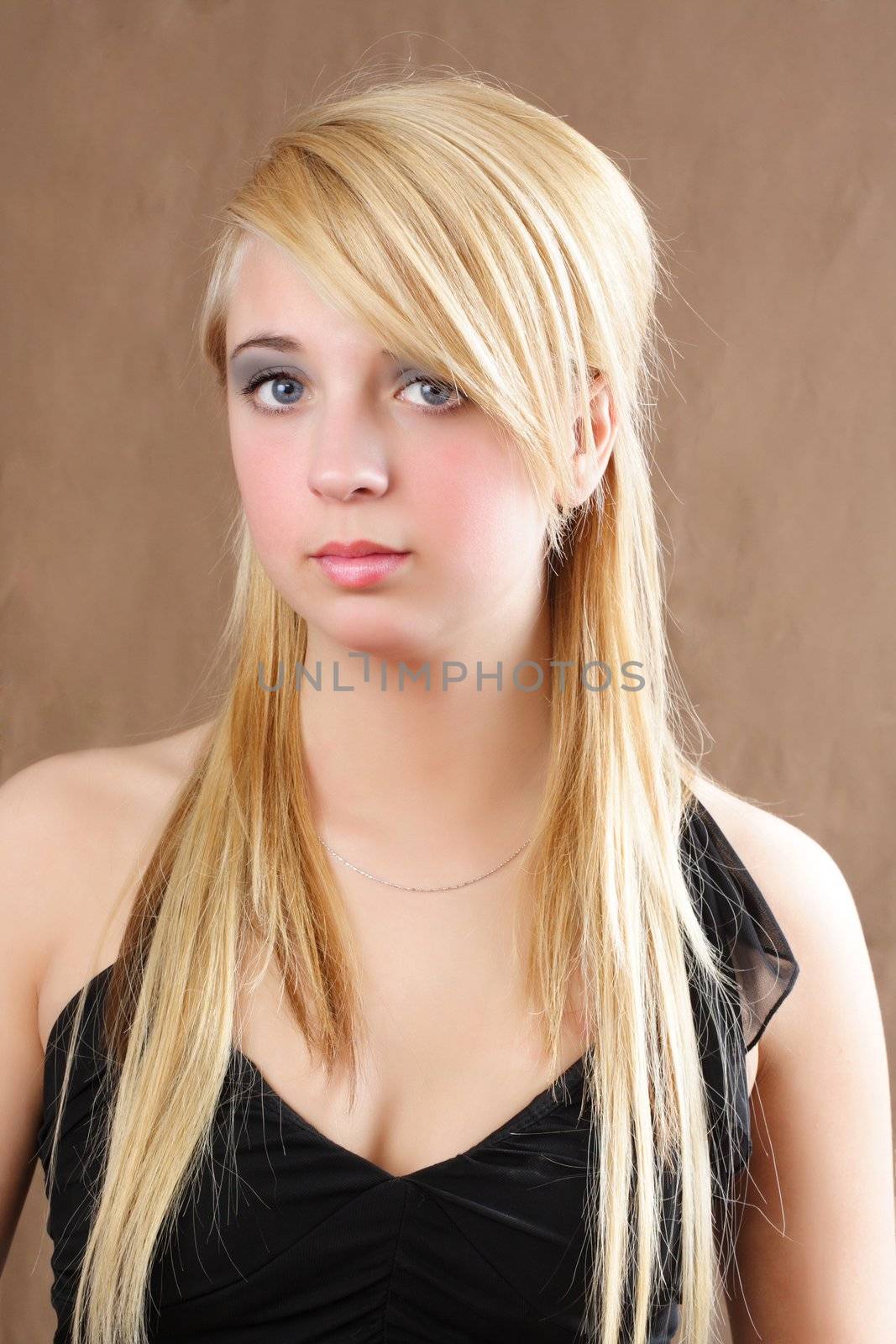 portrait of a blond teen girl 