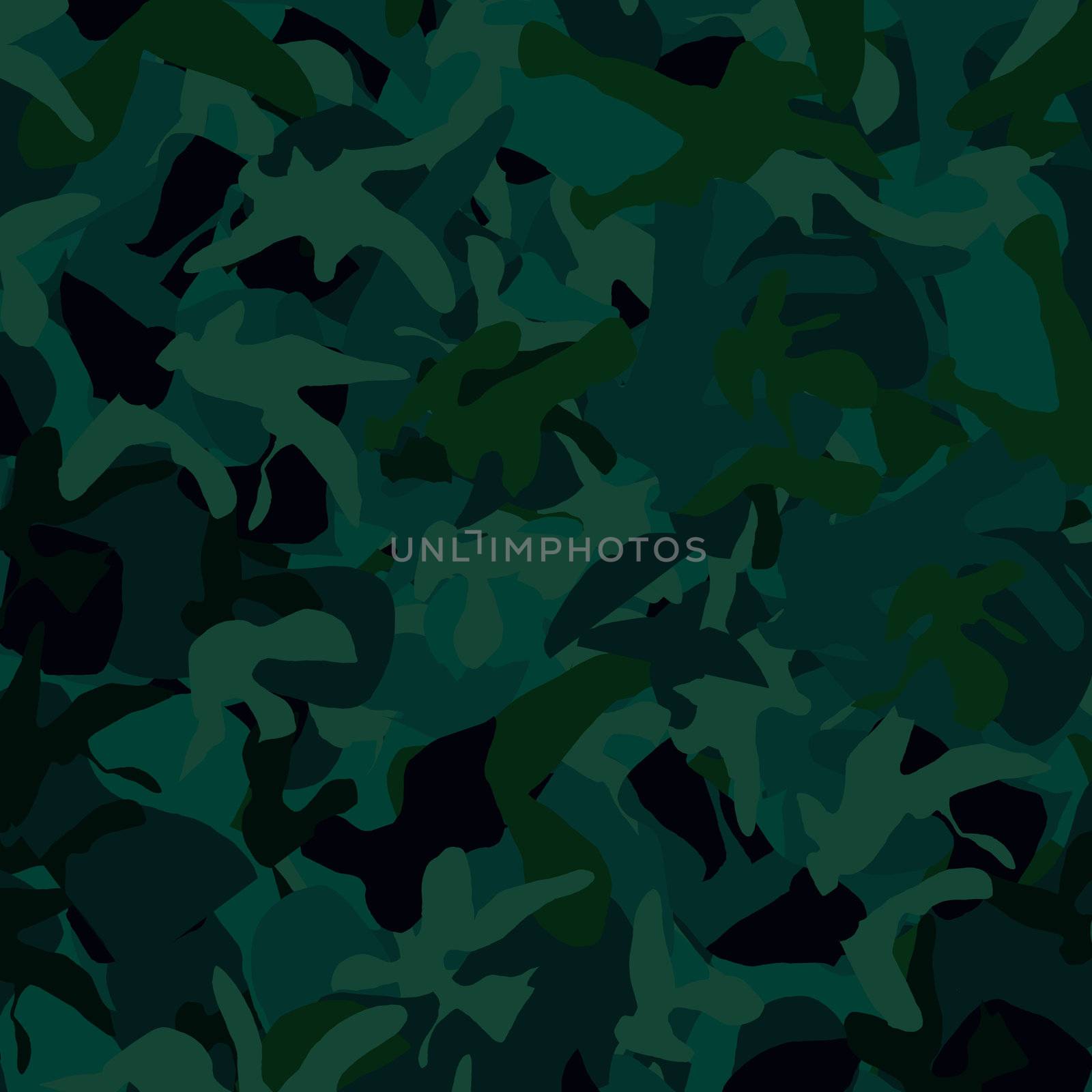 Blue Green Camouflage  by leaf