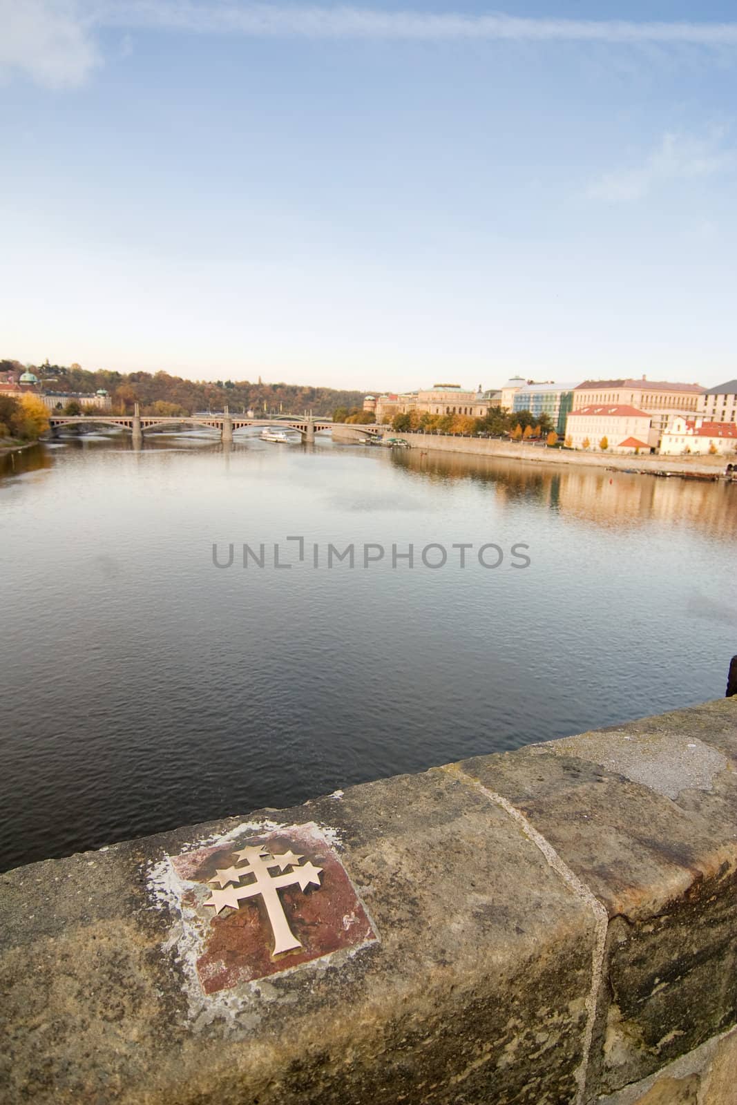 Charles Bridge Cross by leaf