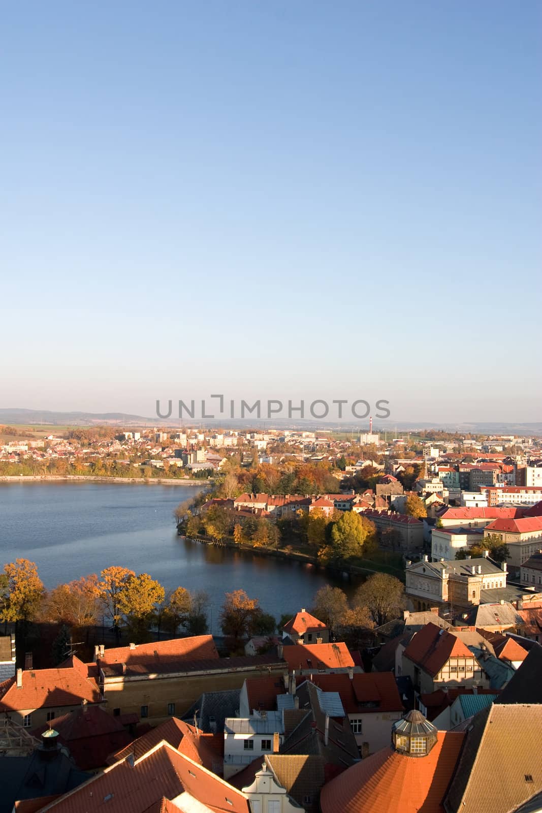 Aerial landscape of Tabor, Czech Republic