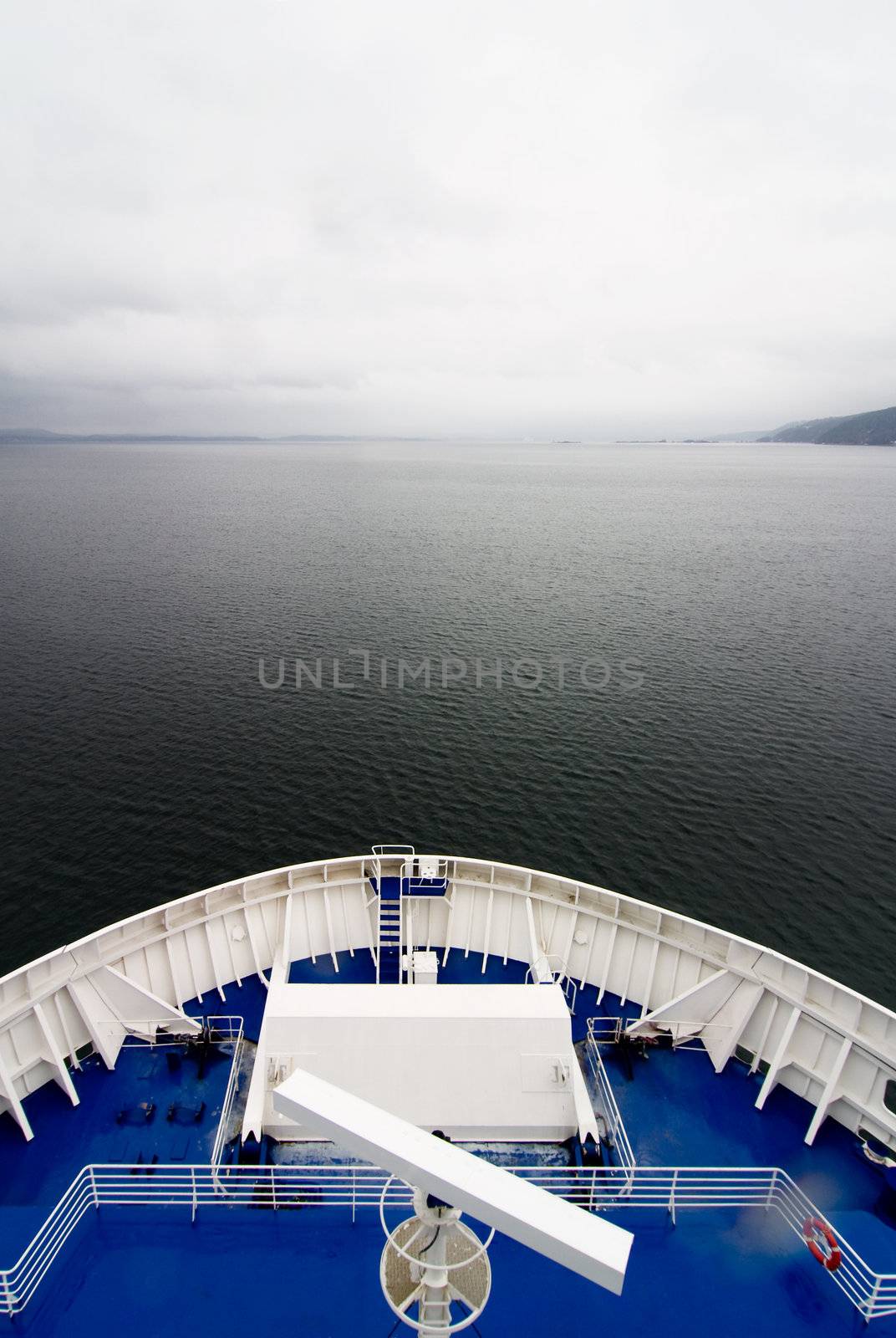 A cruise ship on the open ocean