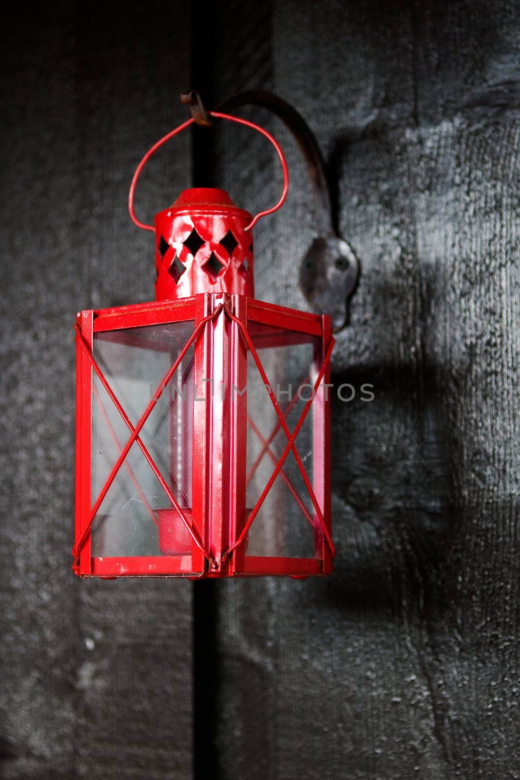 An old camping lantern for a tea light