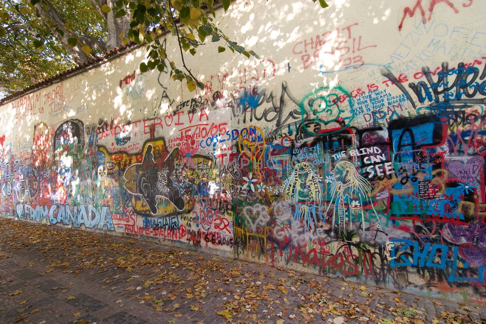 5 488 Mala Strana graffiti wall where people from all over the world sign their name, or leave their mark.