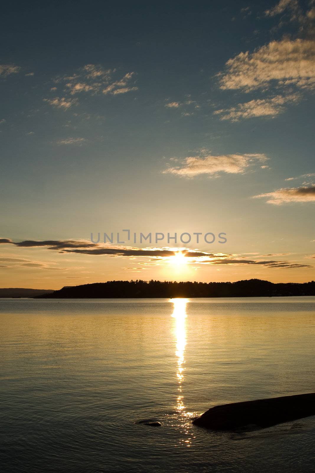 A sunset on the oslo fjord, Norway