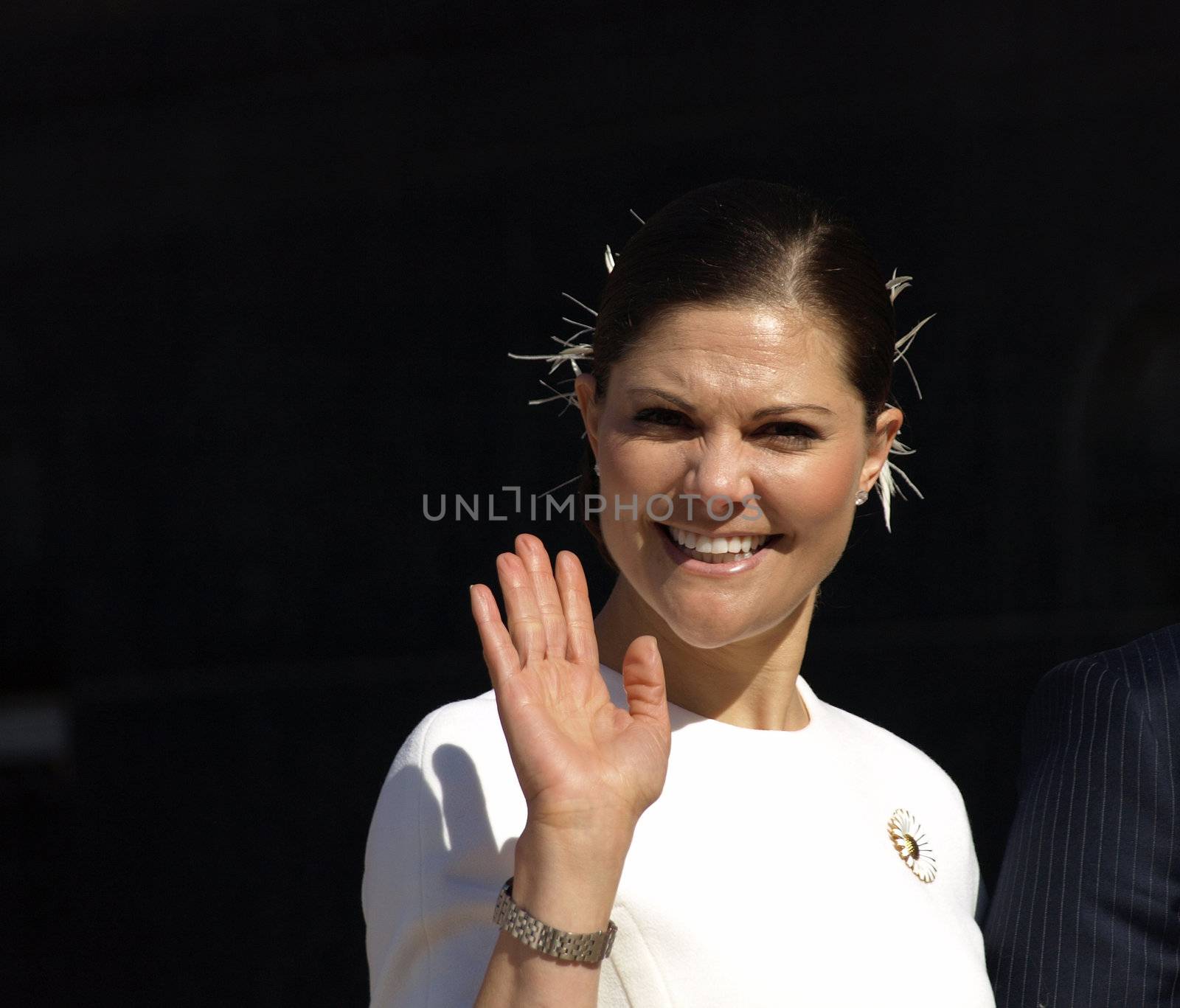 COPENHAGEN - APR 16: Denmark's Queen Margrethe celebrates her 70th birthday with other European Royals. The Queen rides an open carriage escorted by Hussars to Copenhagen City Hall on April 16, 2010.