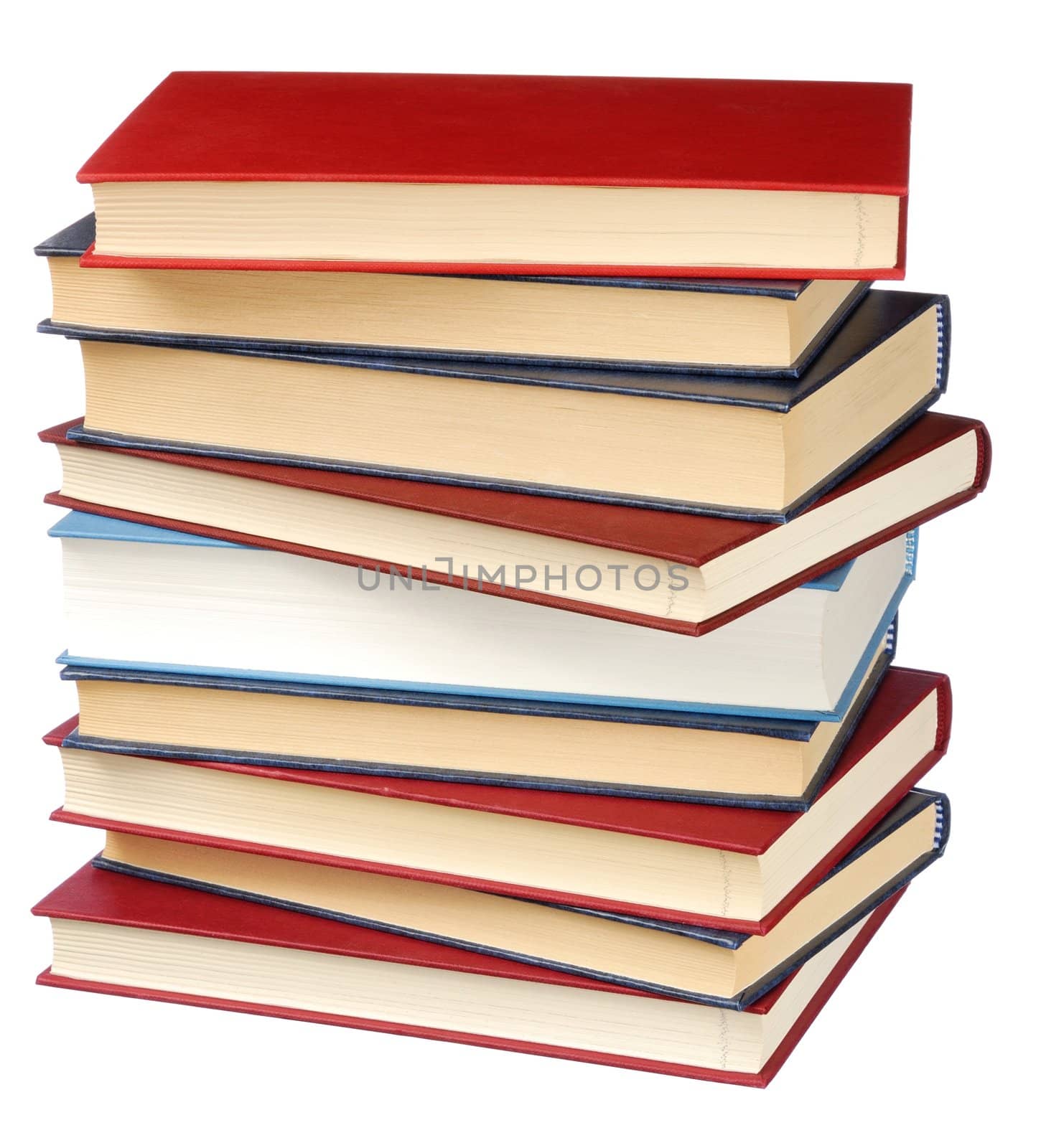 Education - books stack isolated on white background