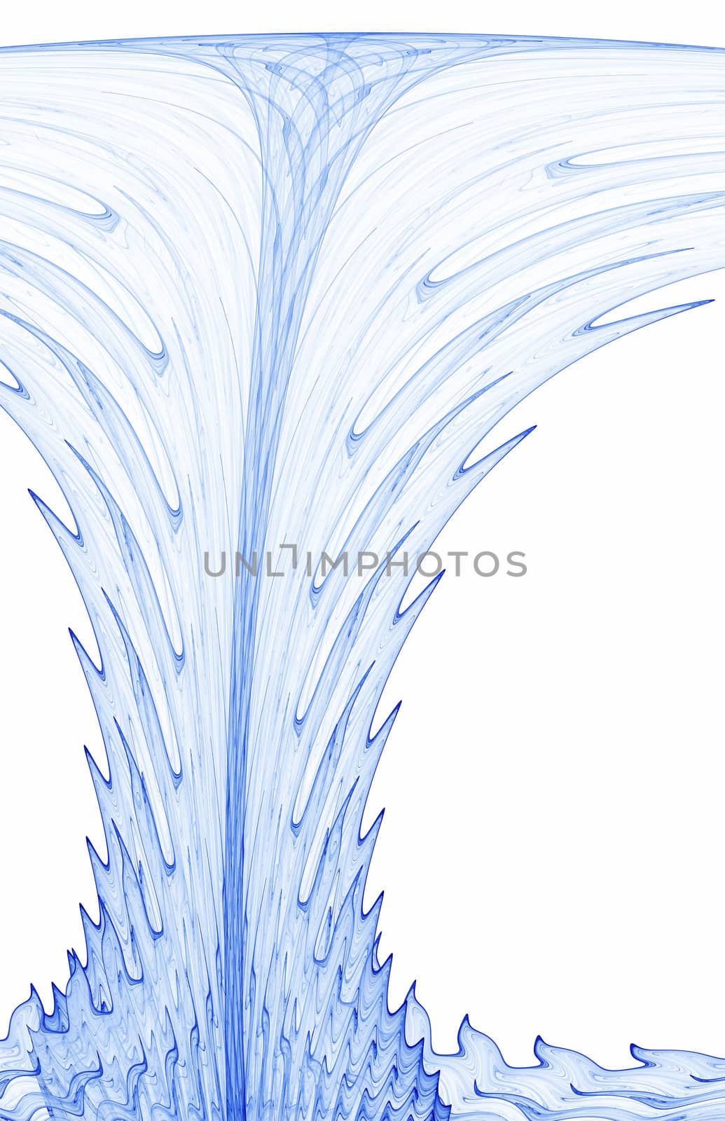 Fragment of polynomial Sprott fractal, liquid rendering model