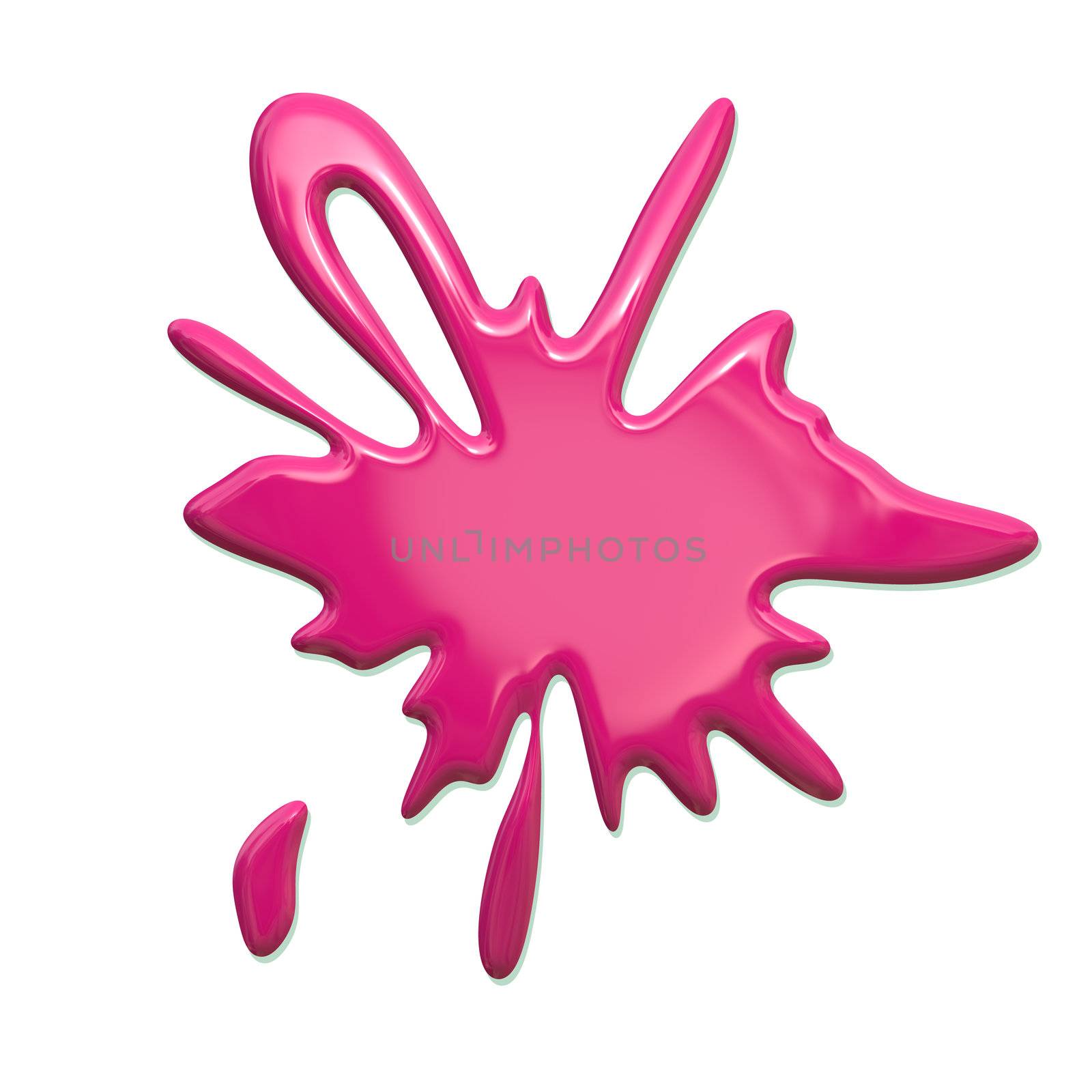 Paint Splatter Blob Isolated on White Background