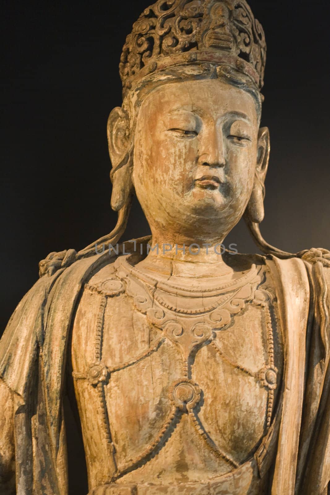 It is a close shot of Buddha.