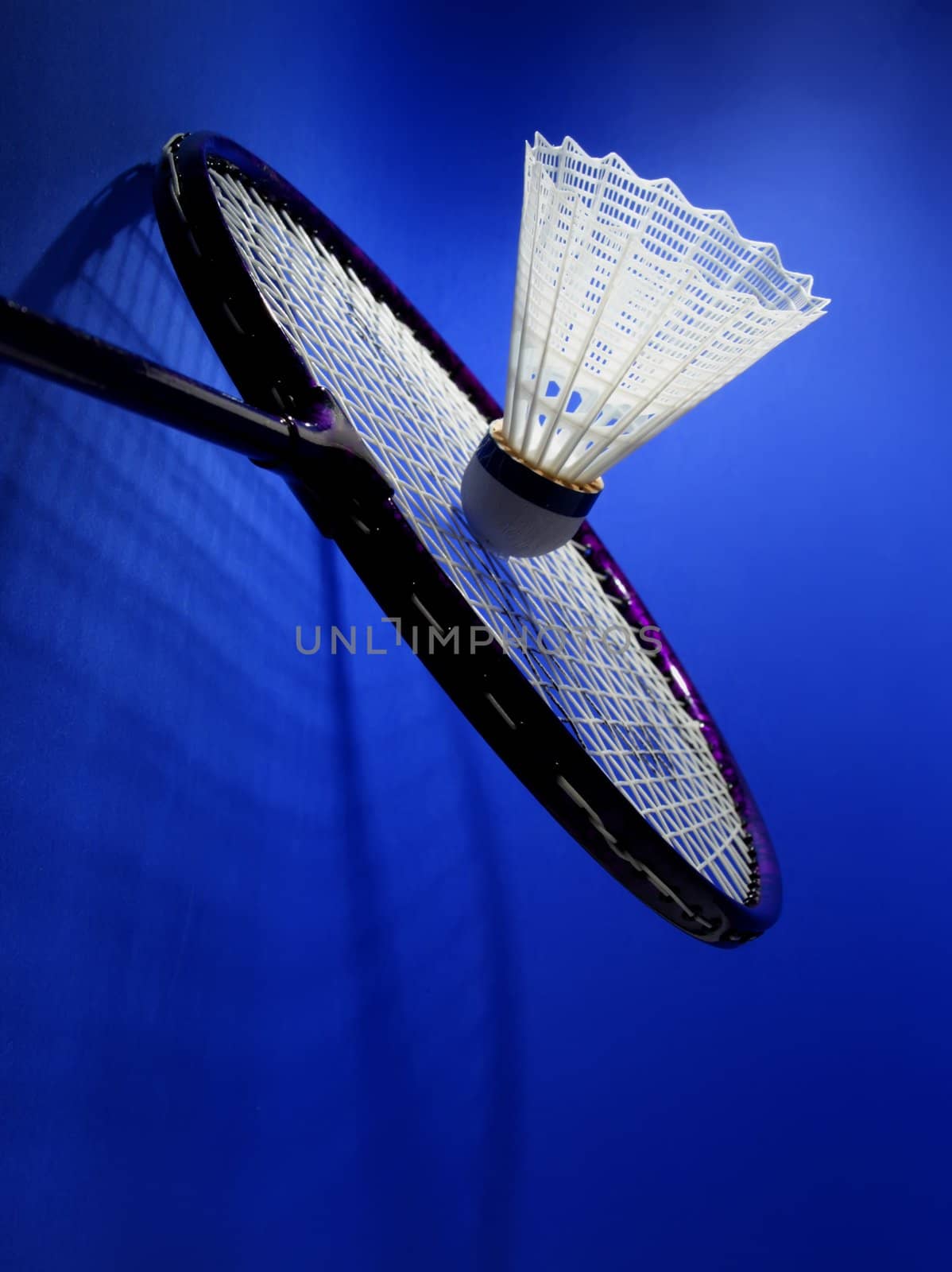 nylon badminton shuttlecock with blue background