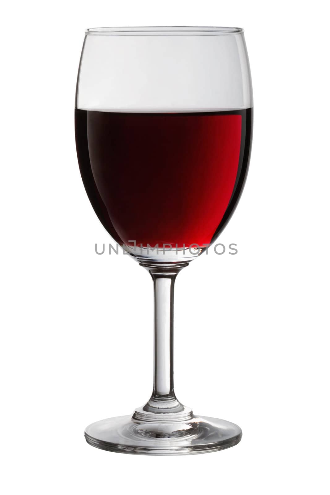 Glass with red wine isolated on white background 
