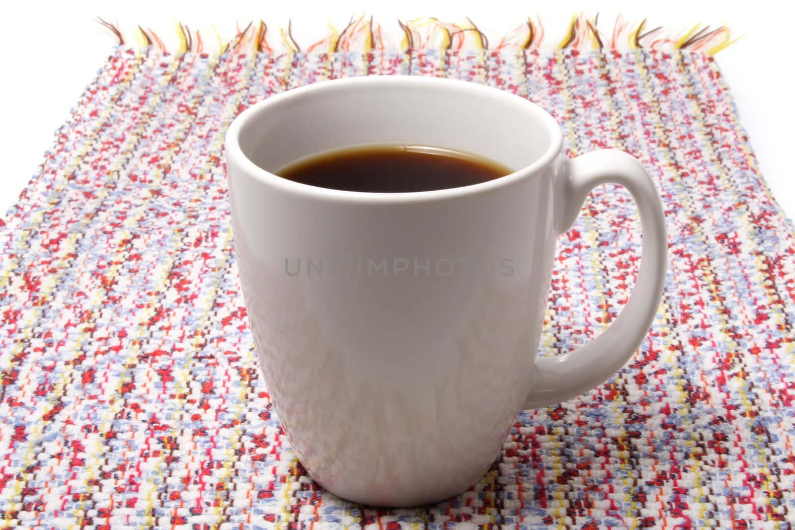 fresh black coffee on white cup