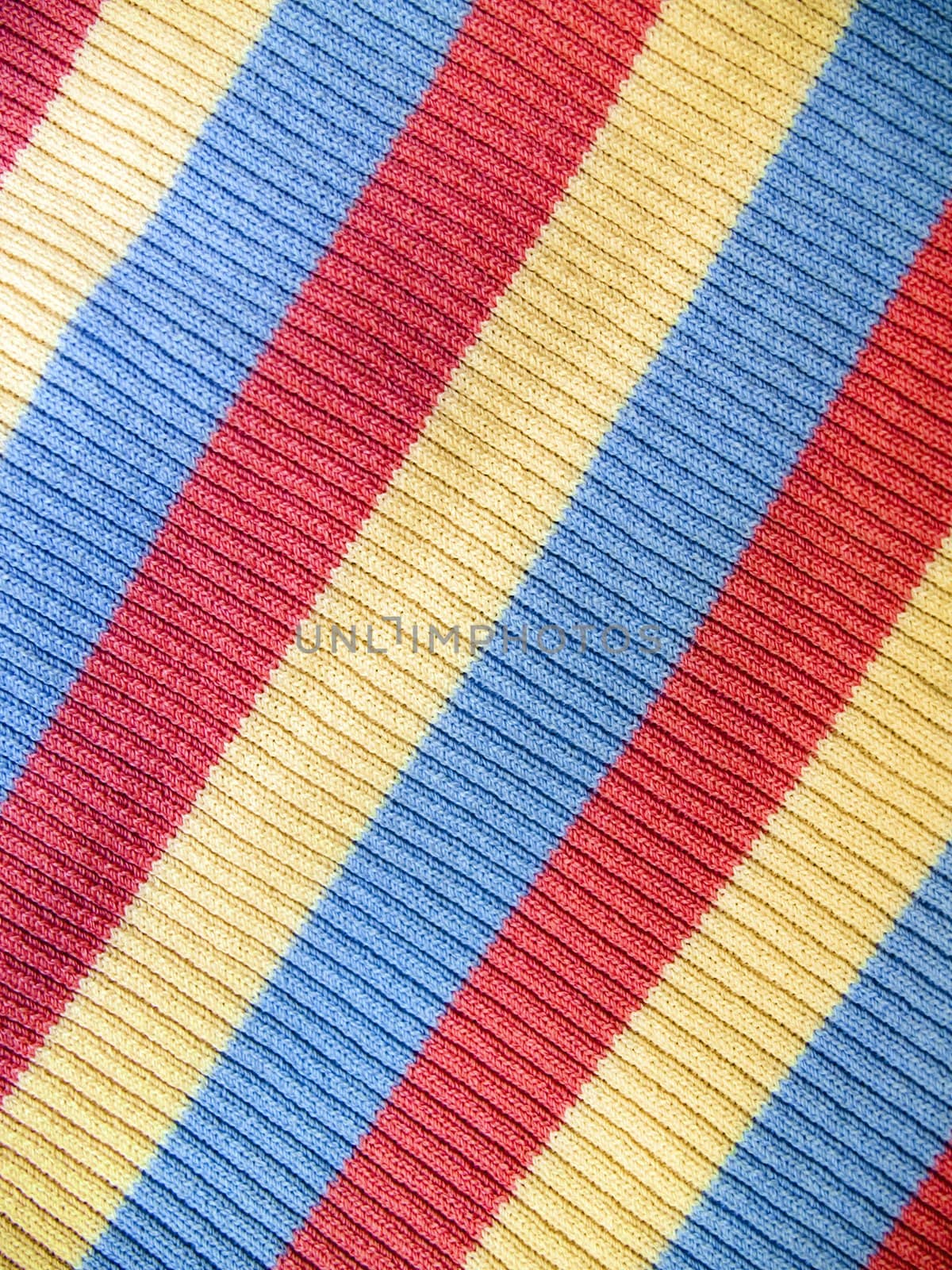 Colorful striped fabric yellow red and blue