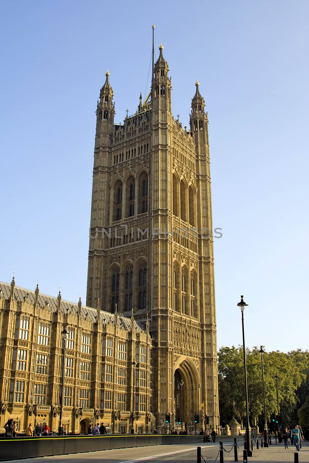 A view of Parliament Building on a sunny day. London.