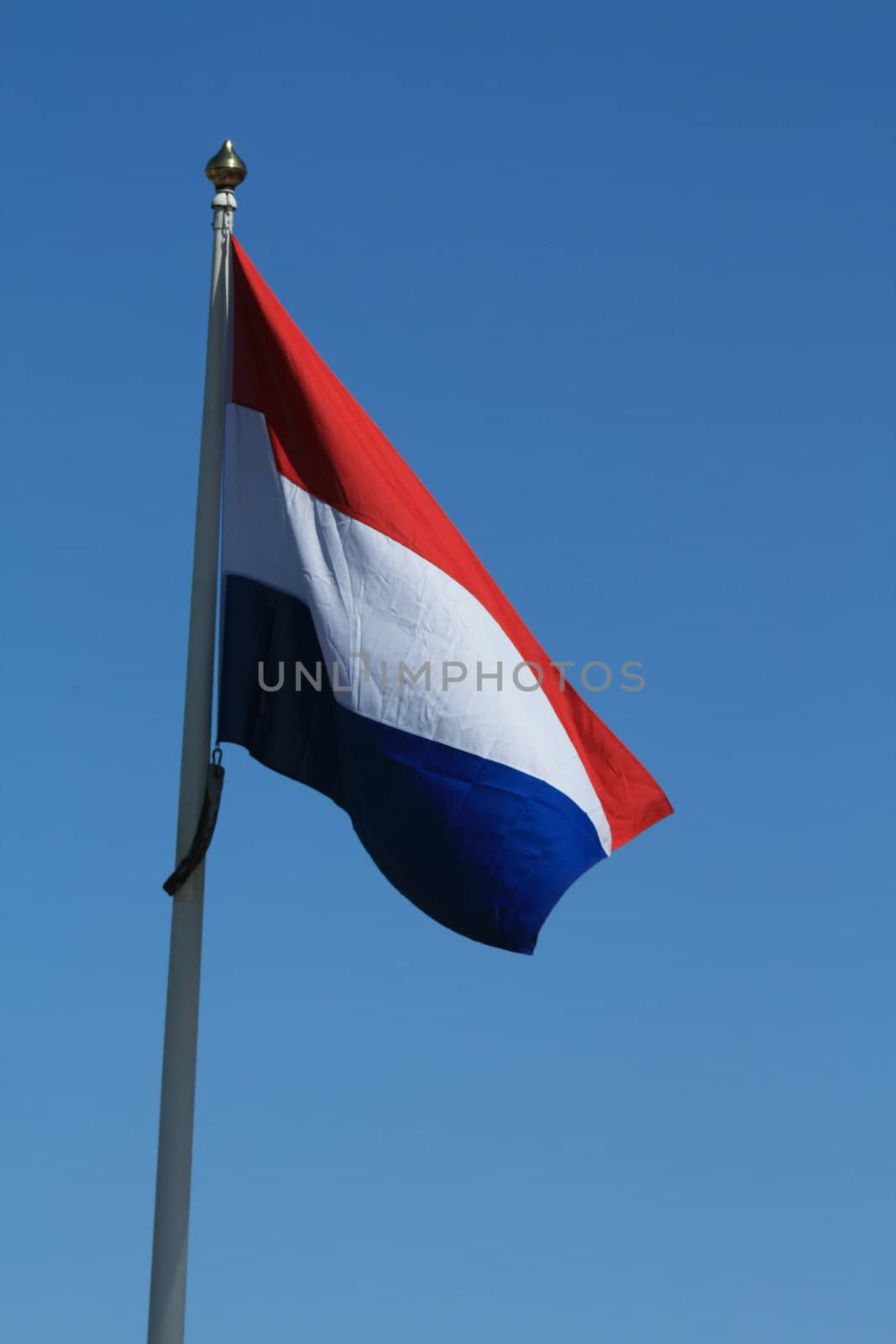 Red, white and blue, national colors of the Netherlands represented in their flag