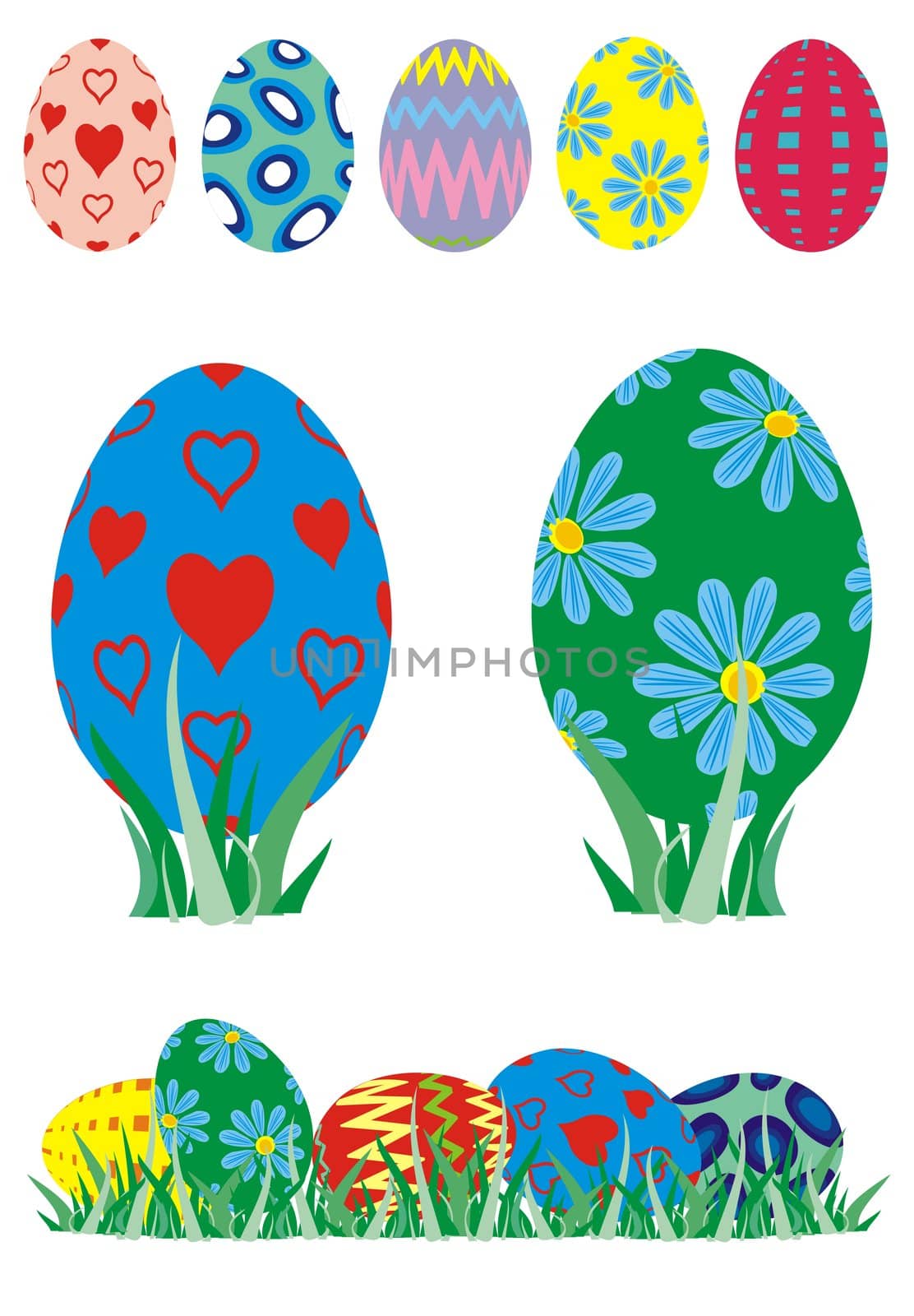 Colorful easter eggs illustration
