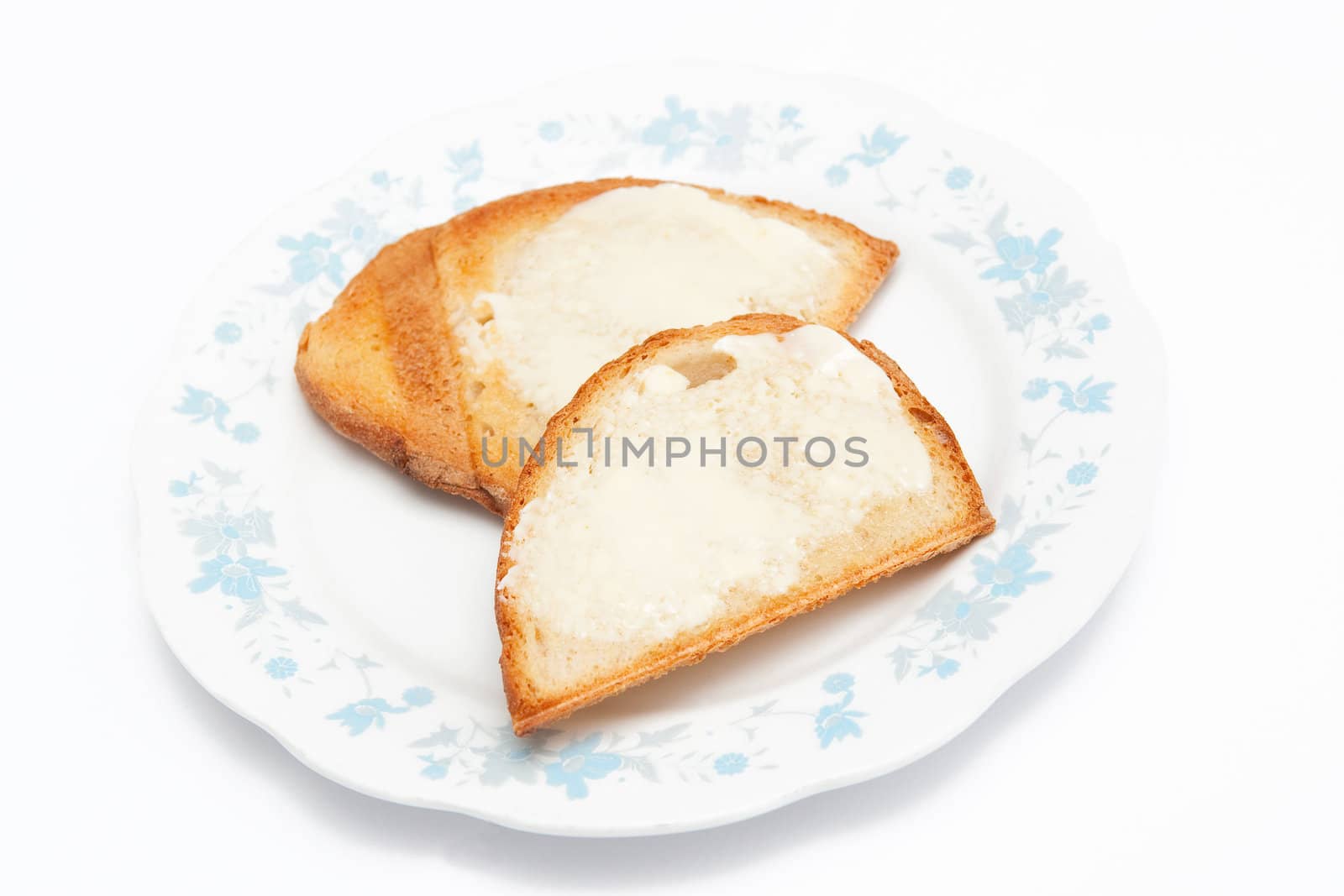 Two toasts on the plate
