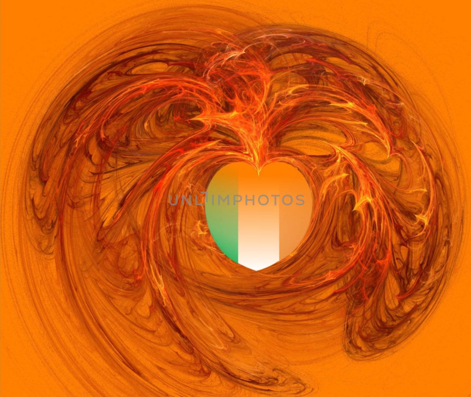 Fractal Heart with Irish Colors by brigg