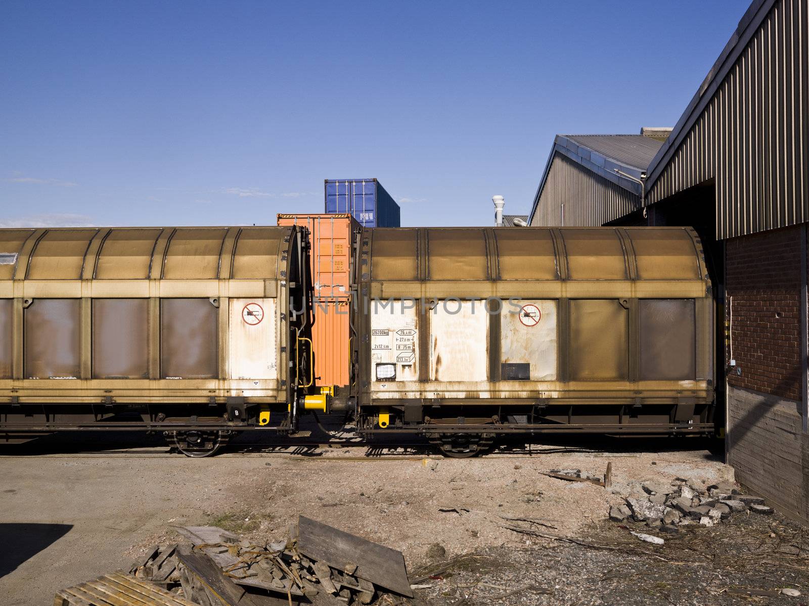 Worn Cargo Train on the Road