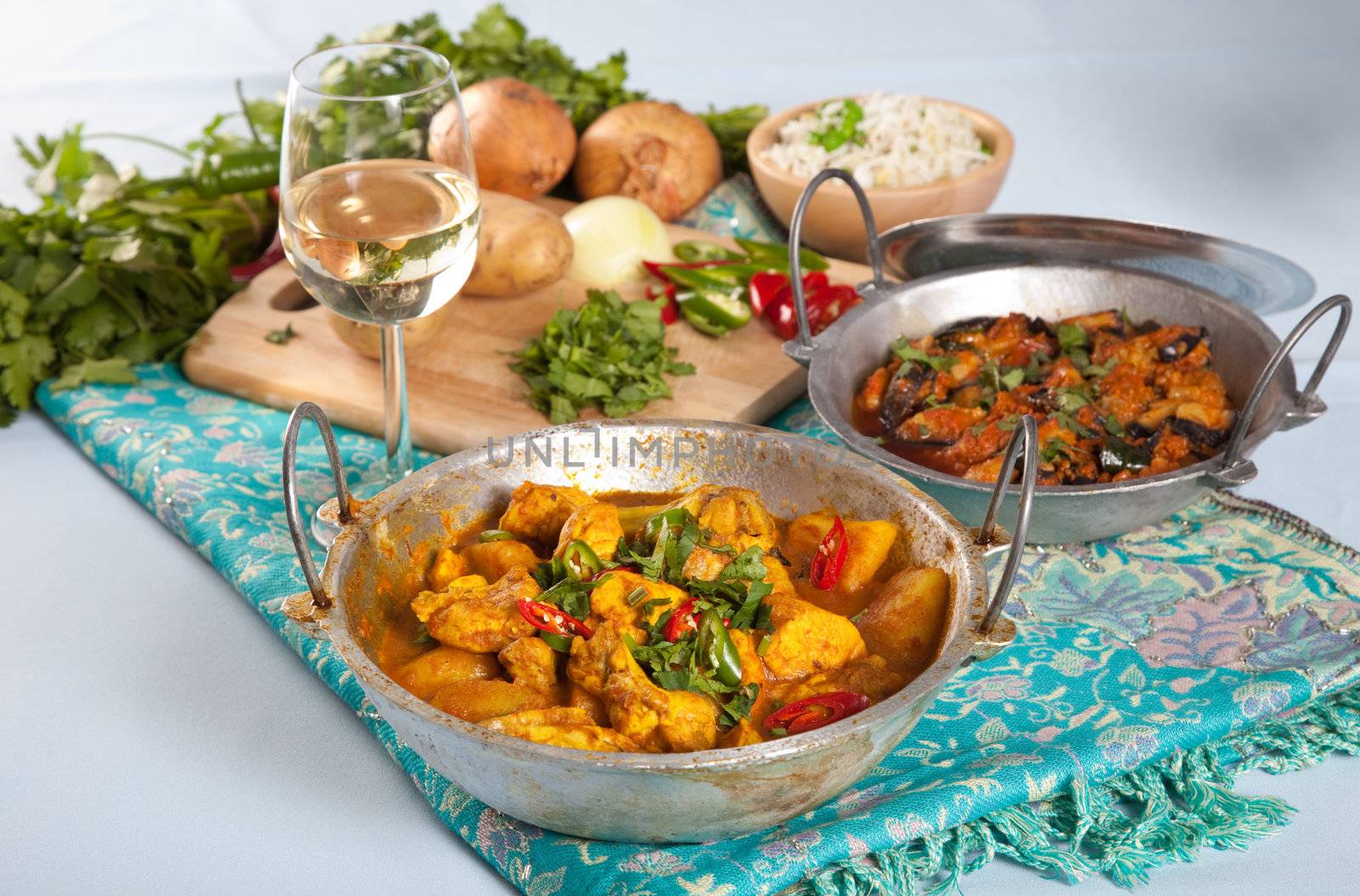 Delicious Indian dishes on a table
