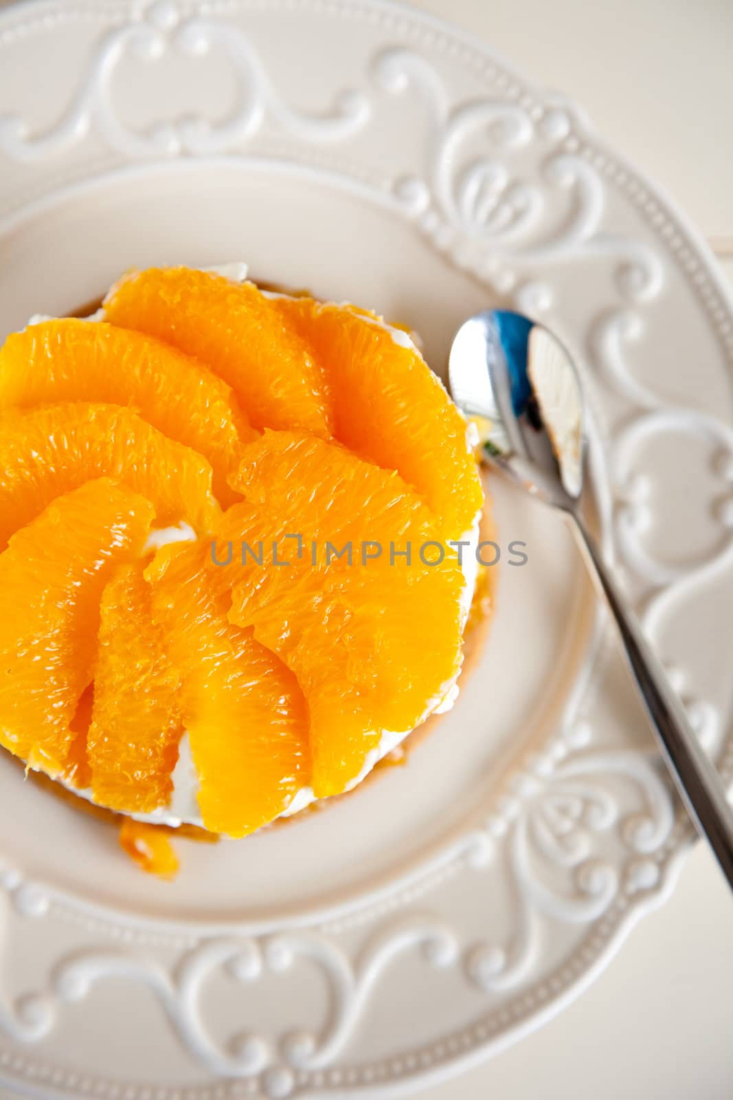 Delicious orange tian with fresh oranges