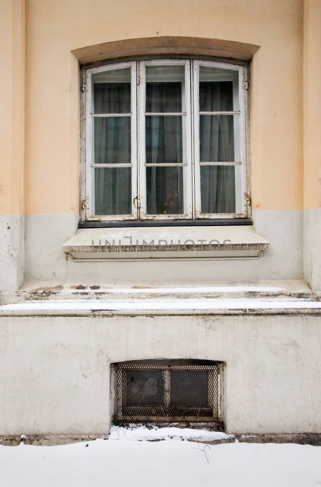 An old window on an old european building