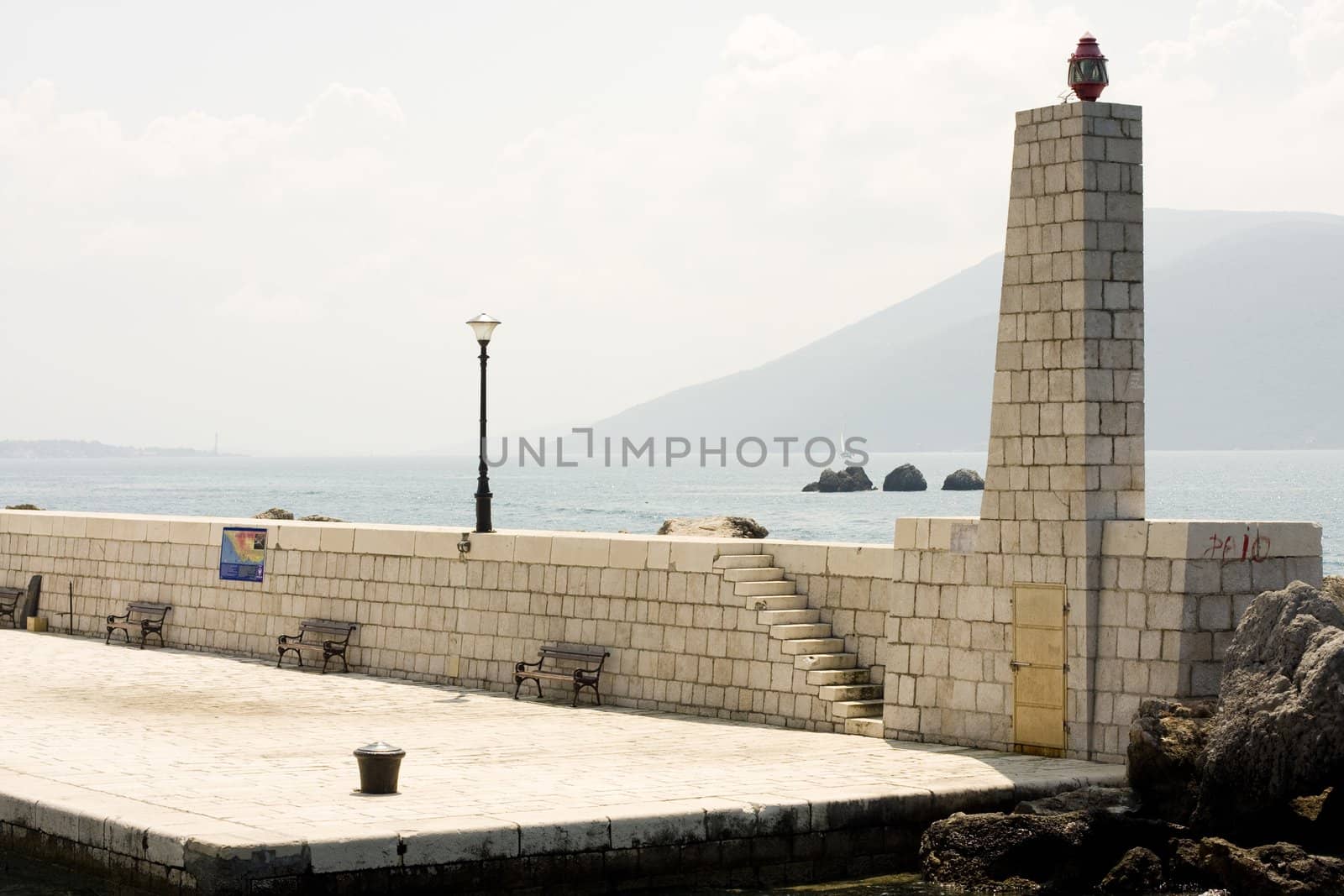 The moorage in Hertzeg-Novi, This is a historical  town in Montenegro.