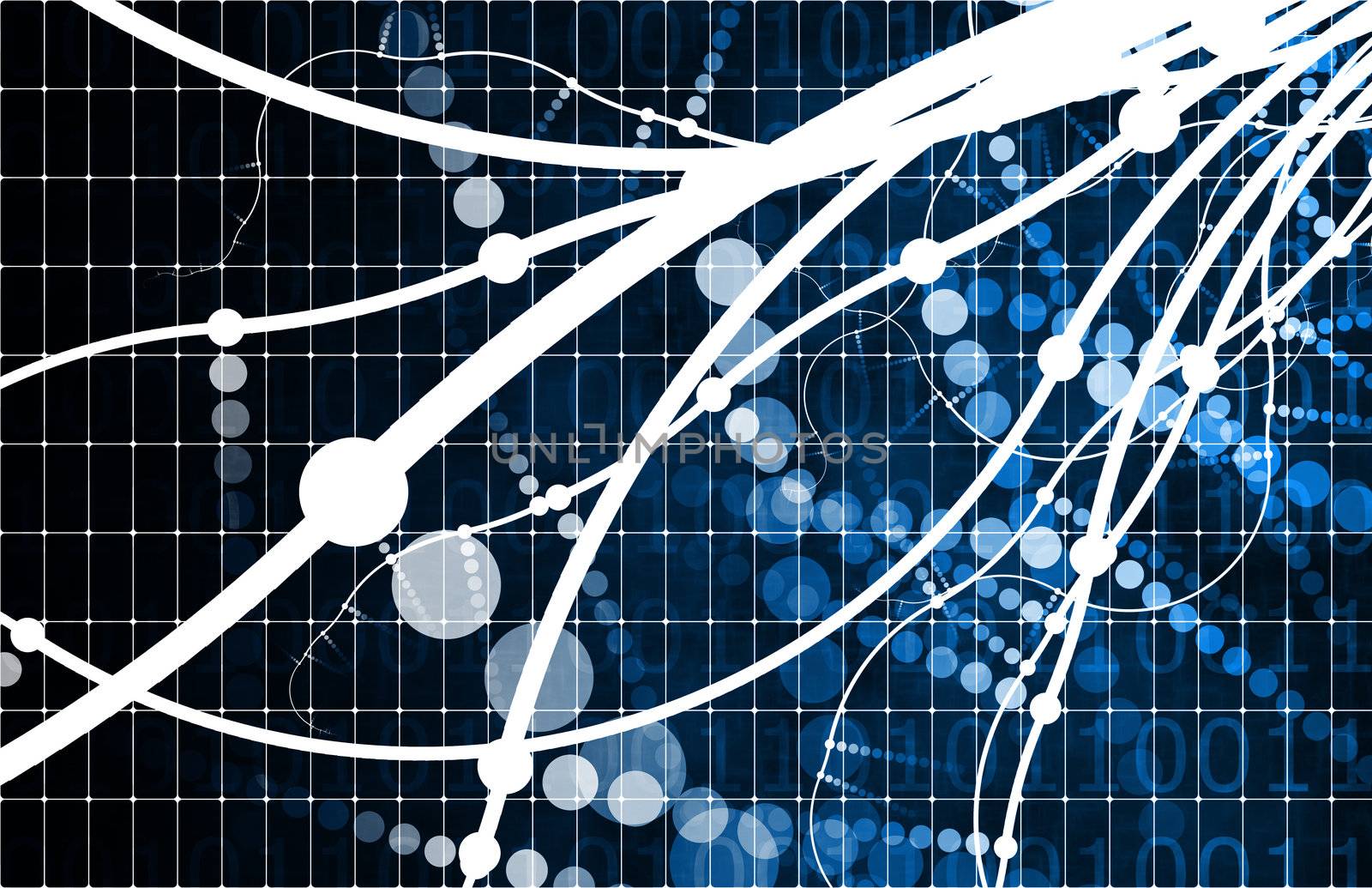 Blue Technology Abstract as a Data Energy Grid