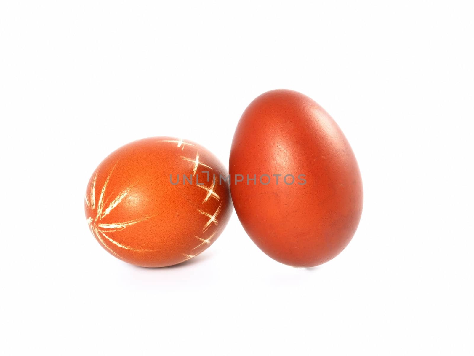 two red Easter Eggs isolated on white background