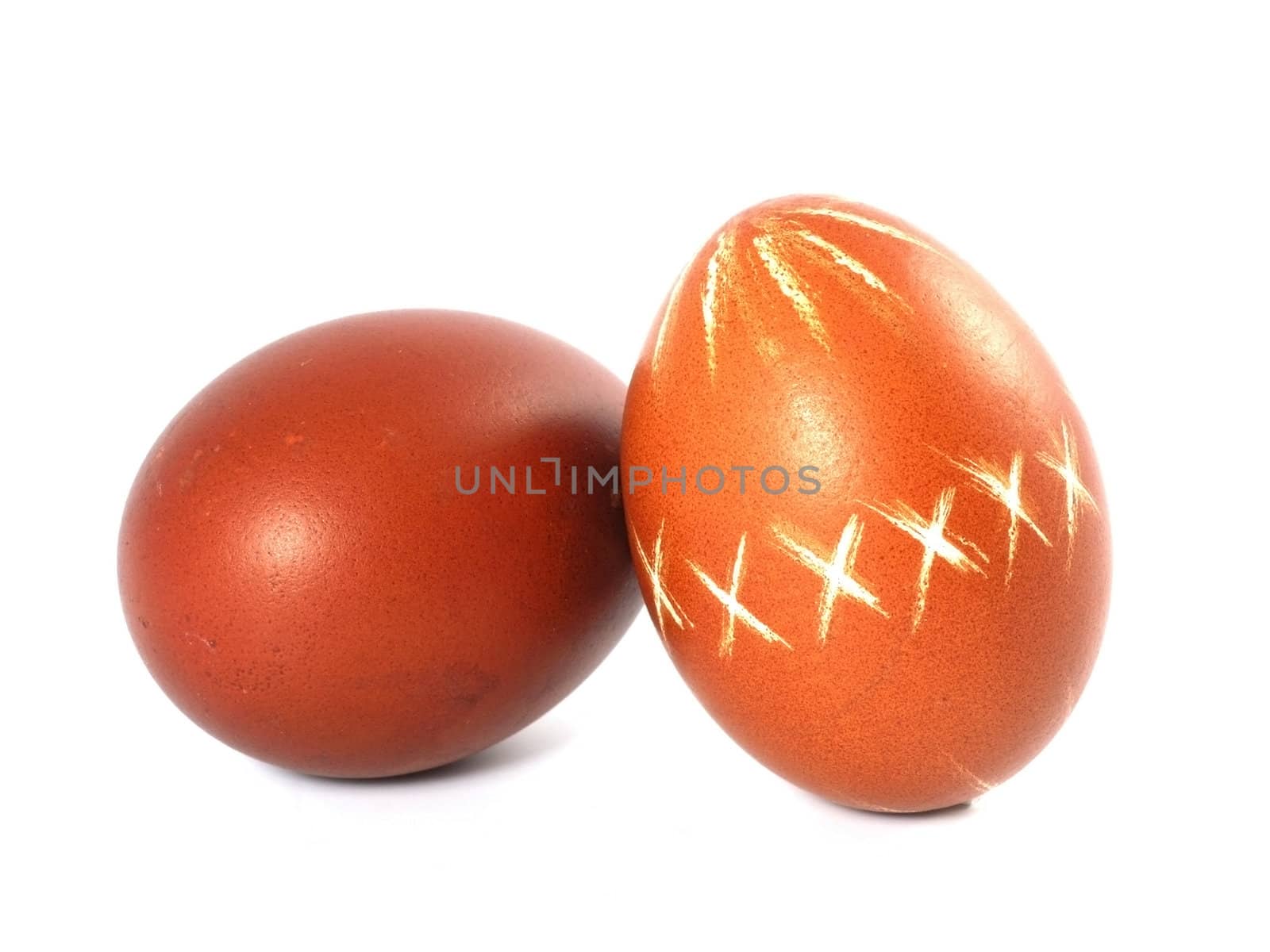 two red Easter Eggs isolated on white background