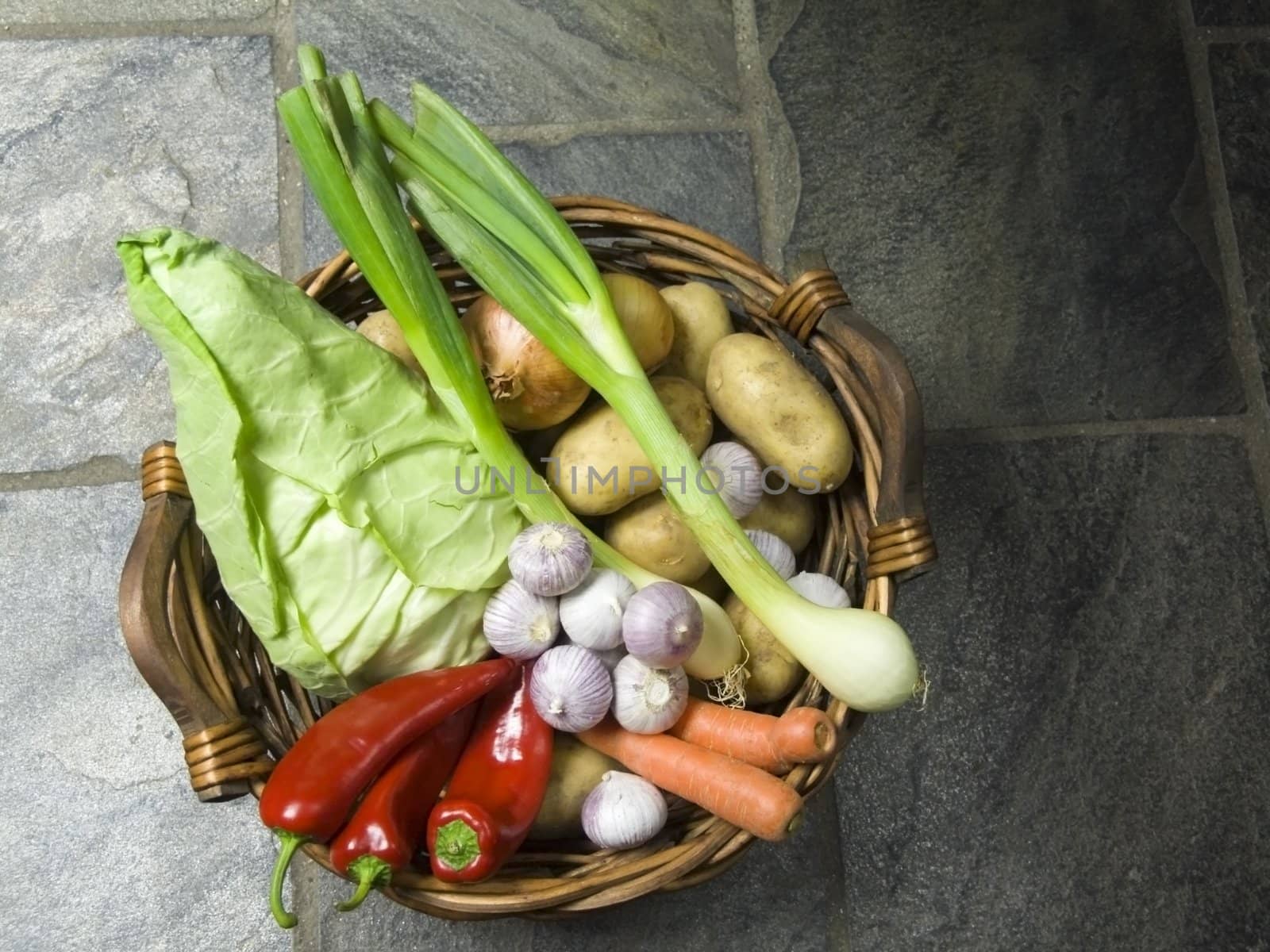 basket full of fresh vegetables