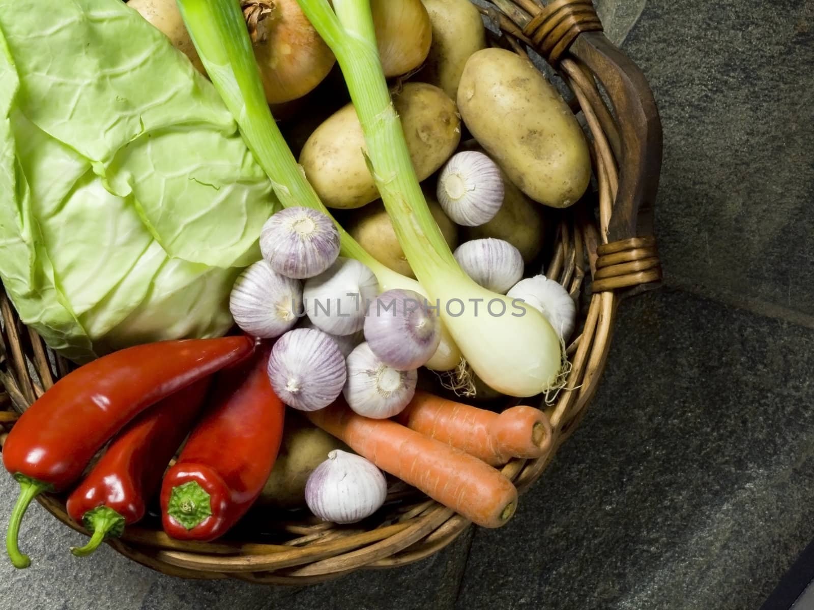 basket full of fresh vegetables