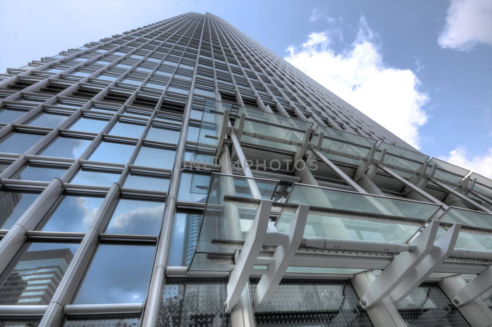 prospective view to new modern building skyscrapers of business center 