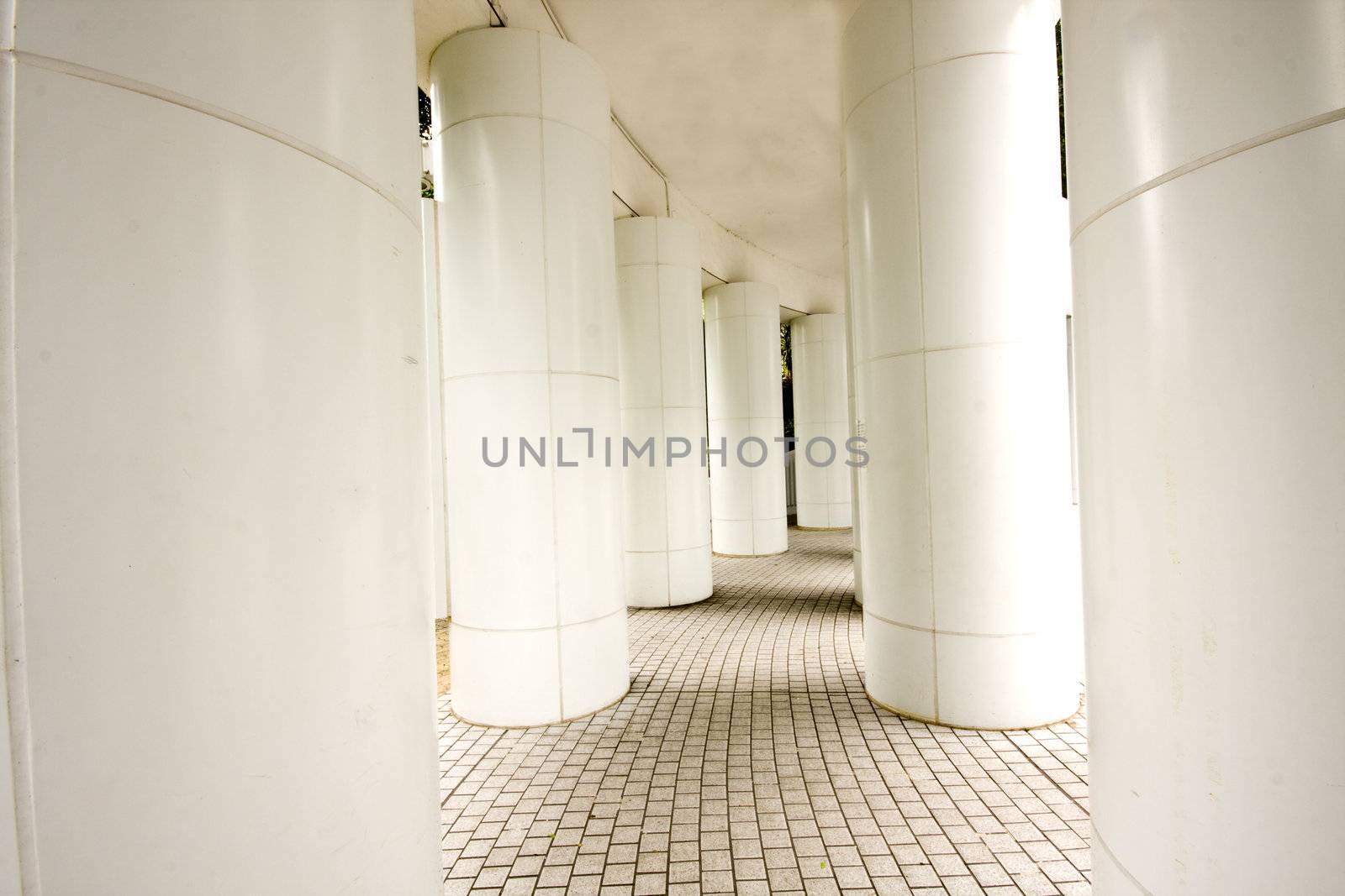 it is a modern corridor in hong kong