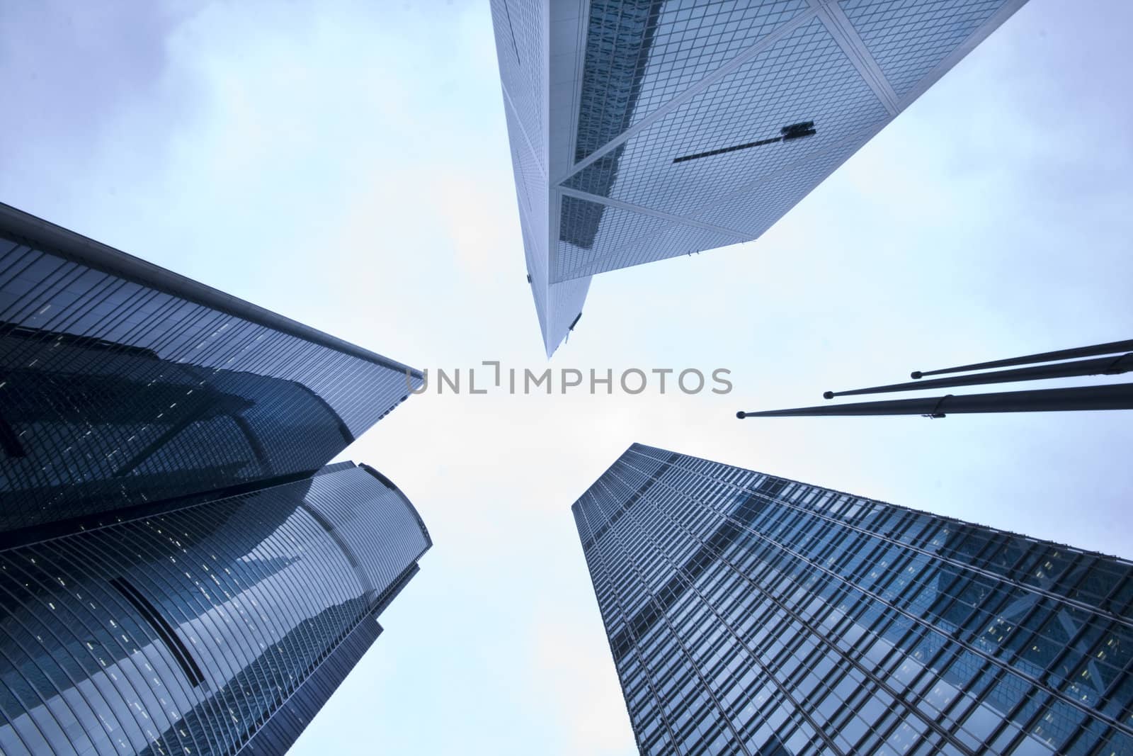 prospective view to new modern building skyscrapers of business center 